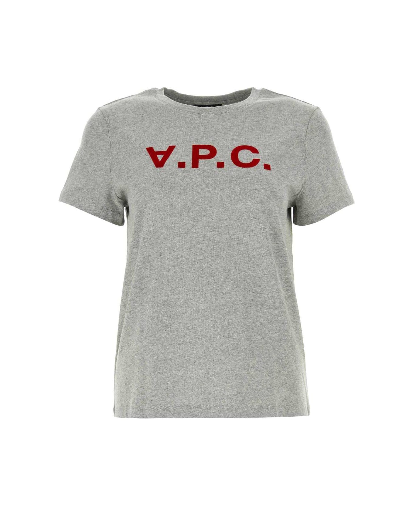 A.P.C. Logo Printed Crewneck T-shirt - GREY Tシャツ