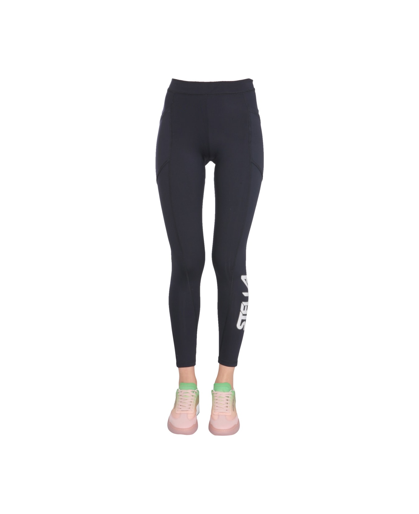 Stella McCartney Leggings With Scuba Logo - BLUE レギンス