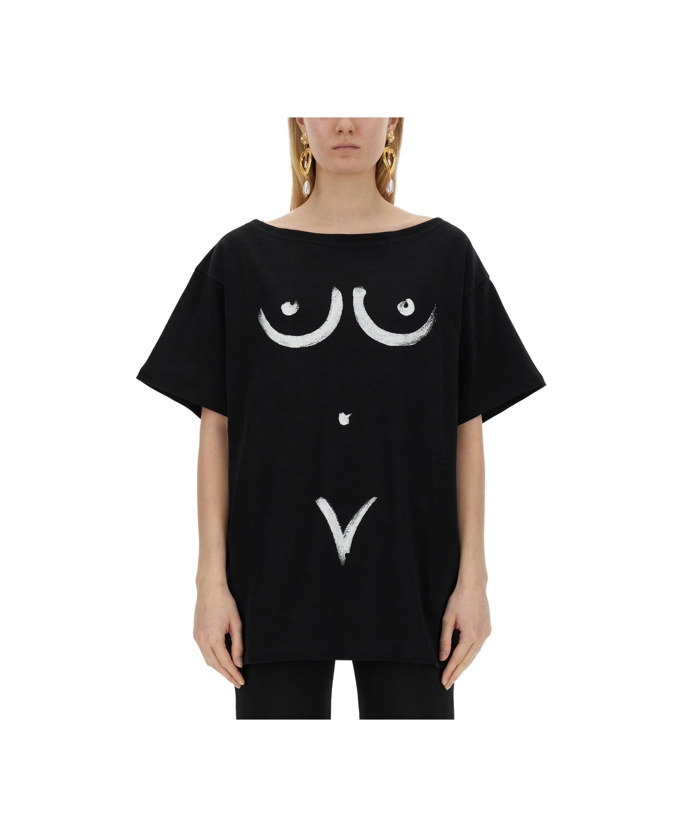 Moschino Interlock Body Print T-shirt - BLACK
