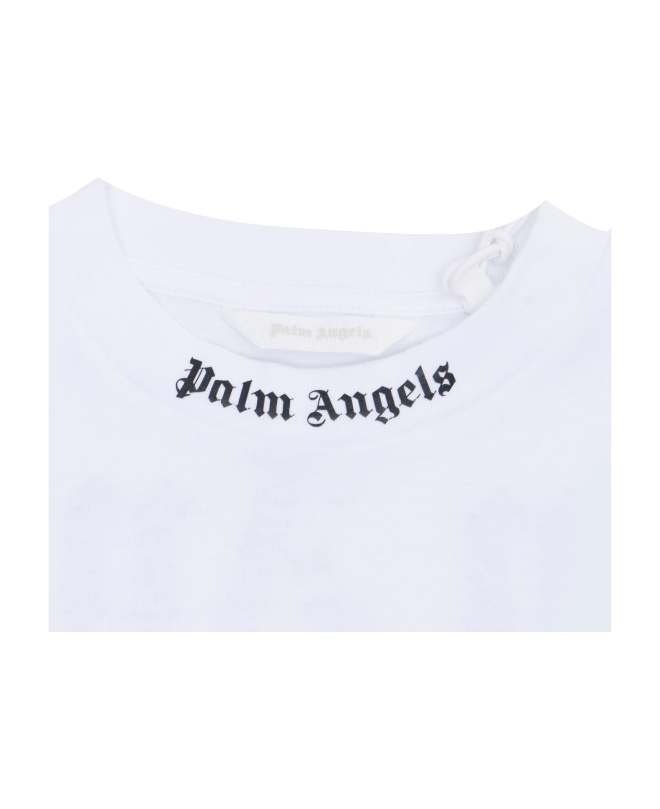 Palm Angels White Cropped T-shirt - WHITE