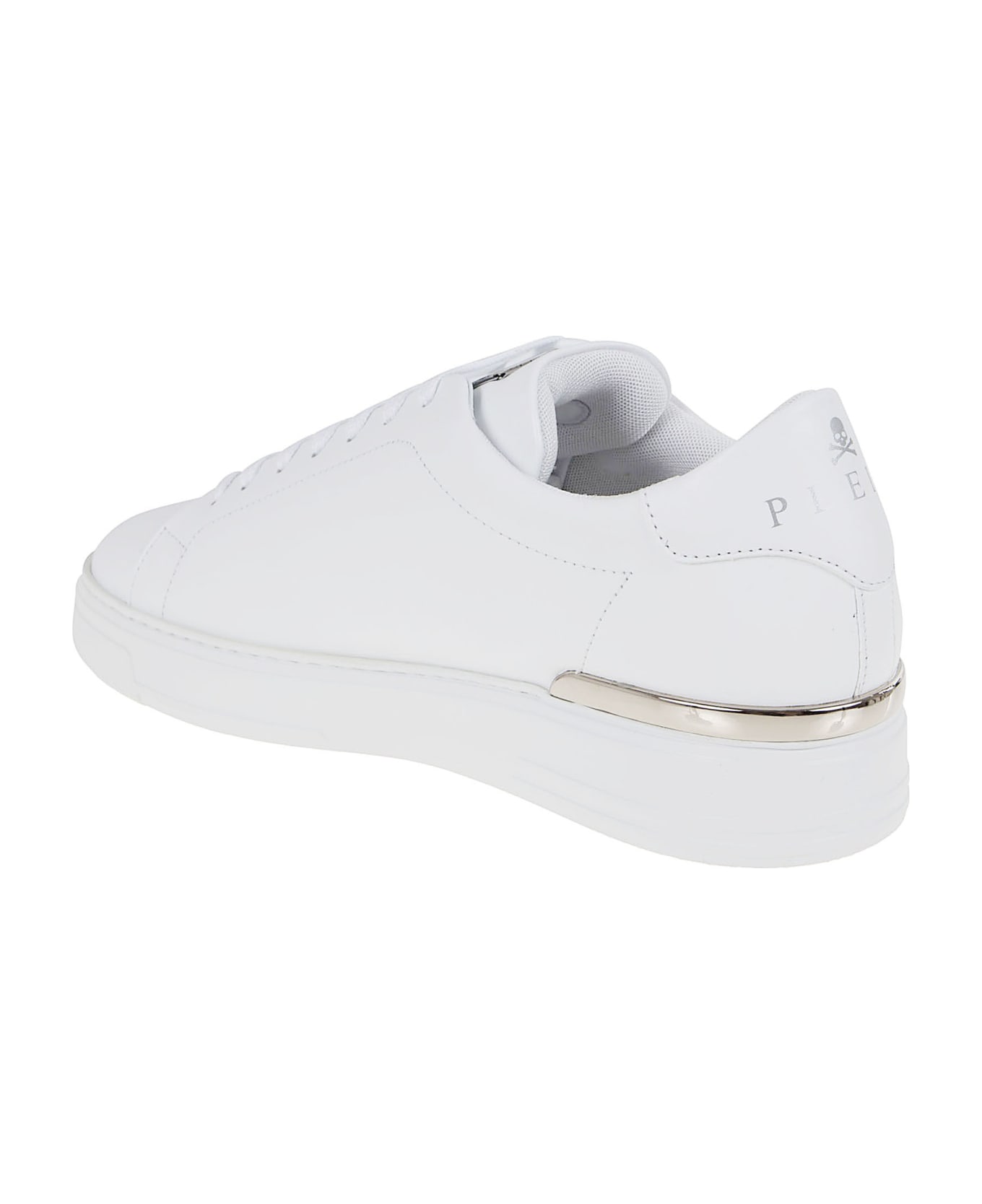 Philipp Plein Leather Lo-top Sneaker Hexagon - White