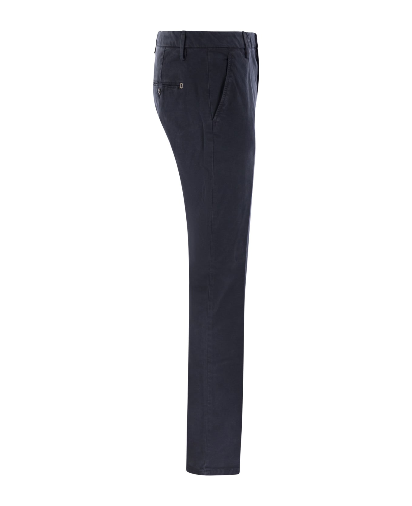 Dondup Spiritissimo - Regular Chino Trousers In Light Gabardine - Dark Blue