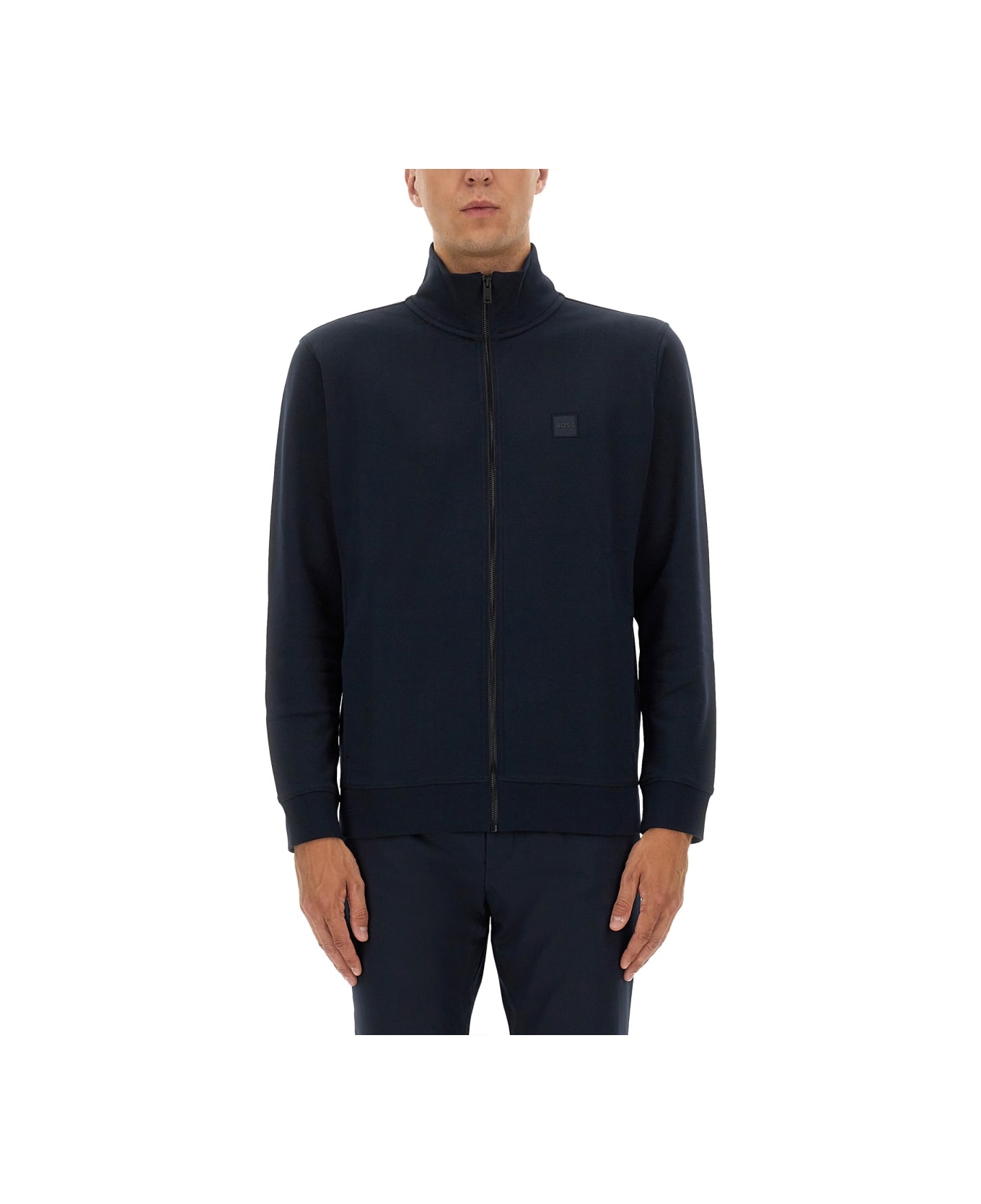 Hugo Boss Zip Sweatshirt. - BLUE