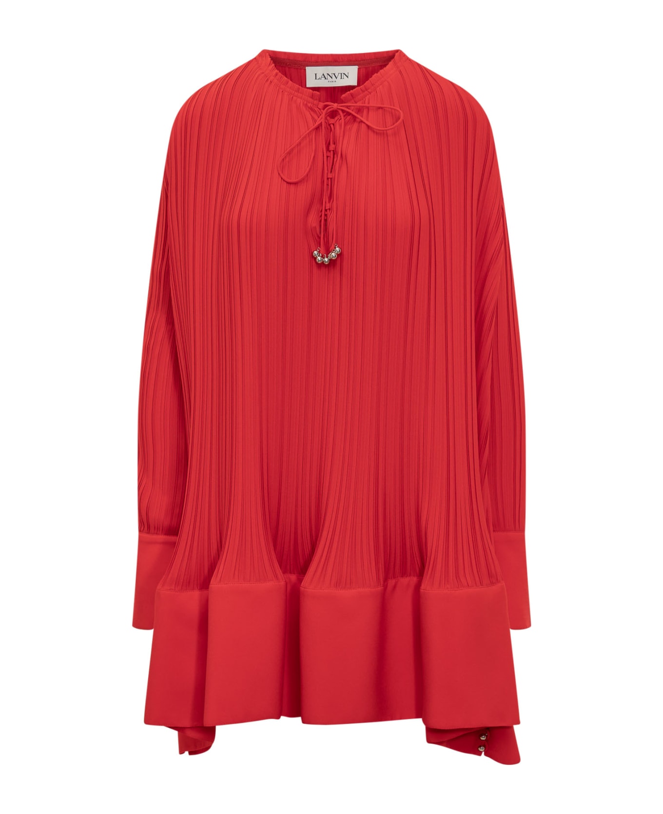 Lanvin 'flared Pleated' Dress - FLAME