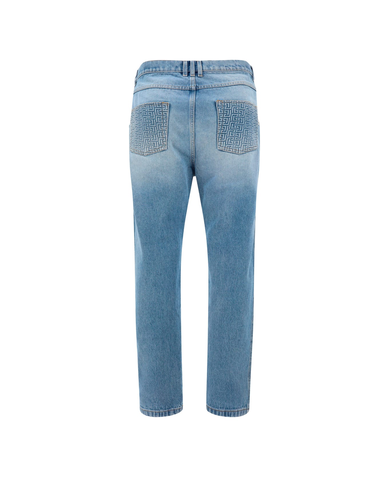 Balmain low-top Monogram Jeans - Bleu Jean