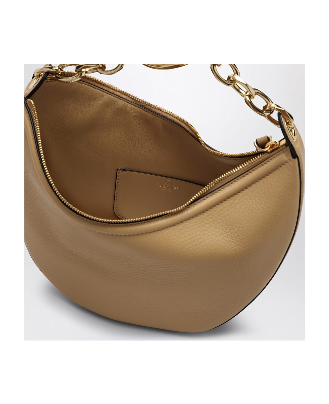 Valentino Garavani Vlogo Moon Cappuccino-coloured Small Hobo Bag