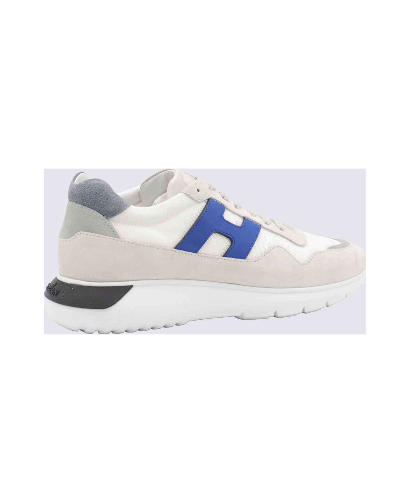 Hogan White Leather Sneakers - grey/blue