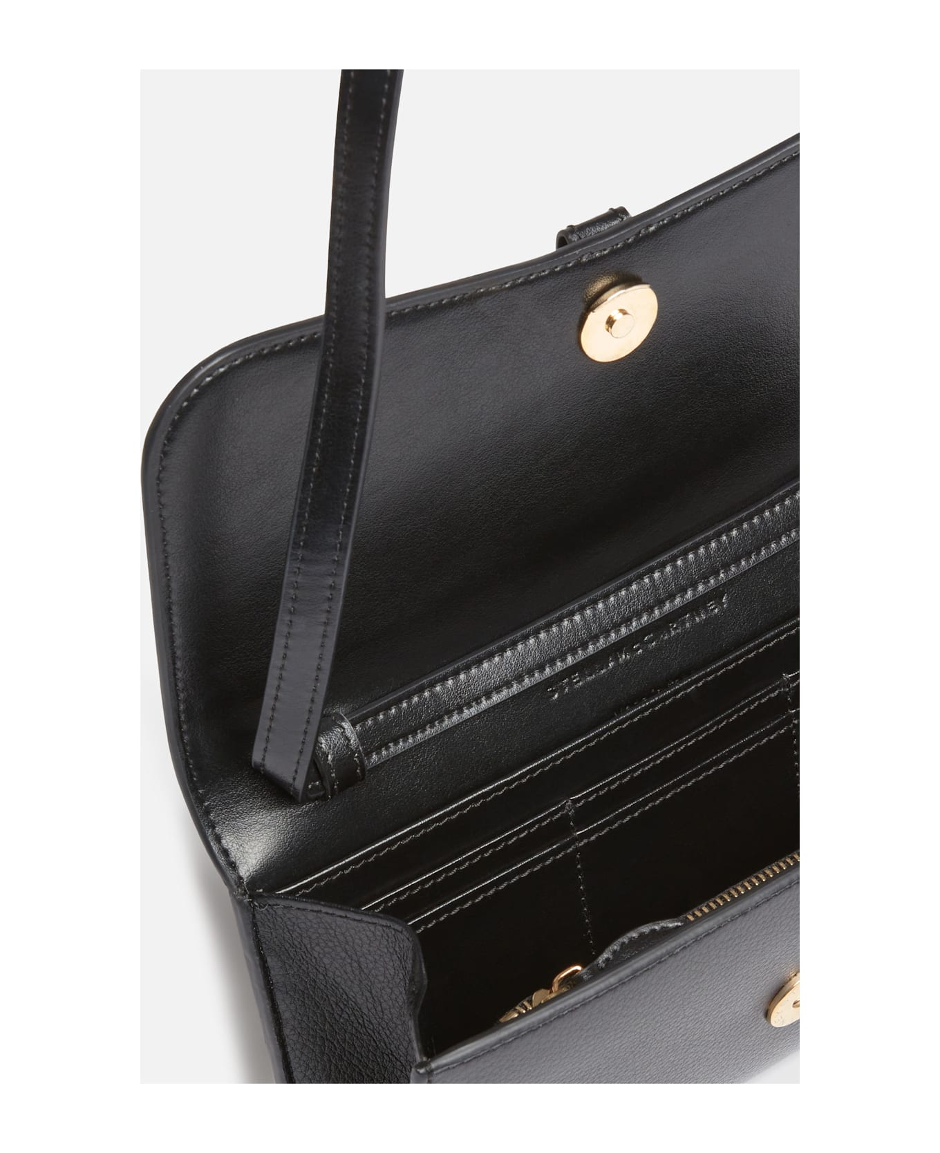 Stella McCartney Stella Ryder Wallet With Strap Embossed Grainy Eco Alter Mat - Murraya + Vegea - Black