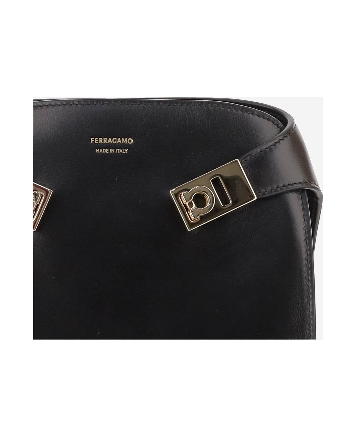 Ferragamo Hug Bb Leather Bag - Black