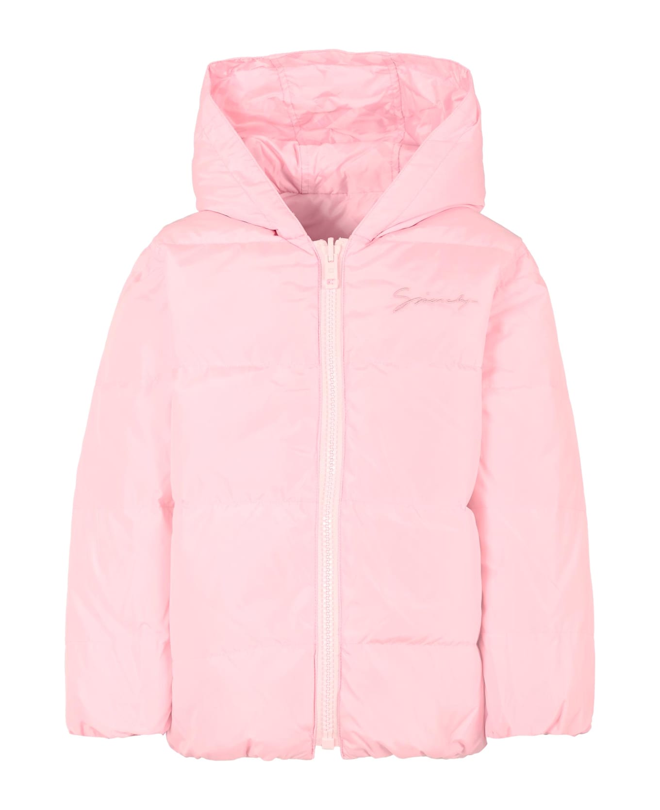 Givenchy Pink Down Jacket For Kids With 4g Motif - Pink