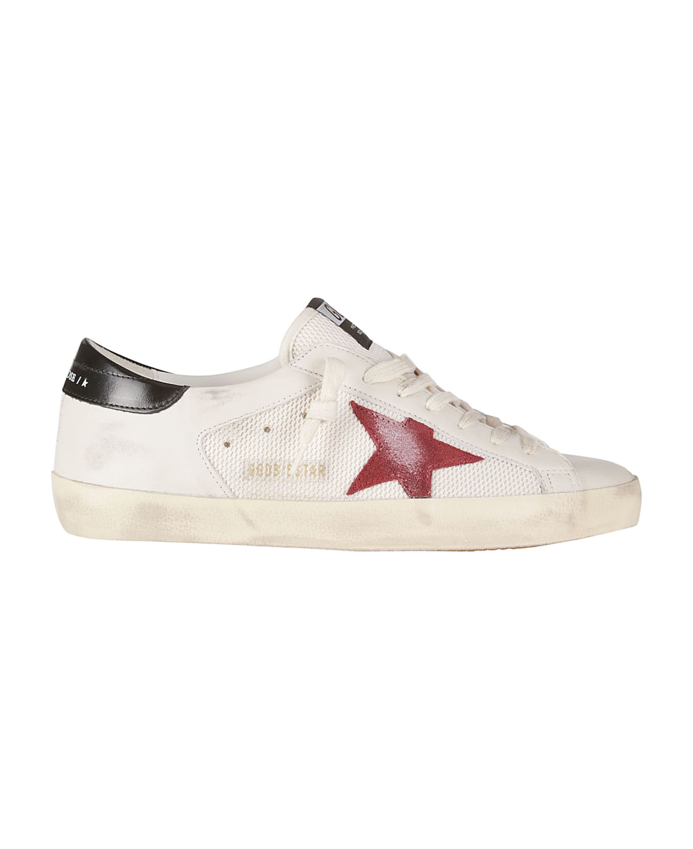Golden Goose Super Star Sneakers - WHITE/POMEGRANATE/BLACK