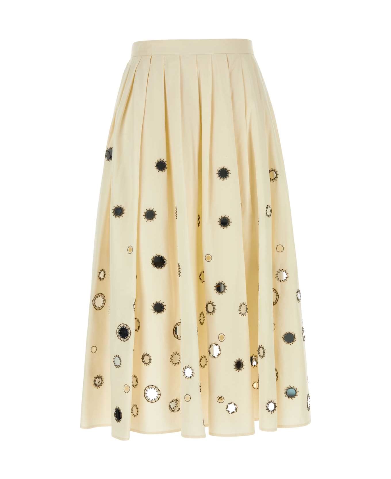 Prada Cream Cotton Skirt - NATURALE