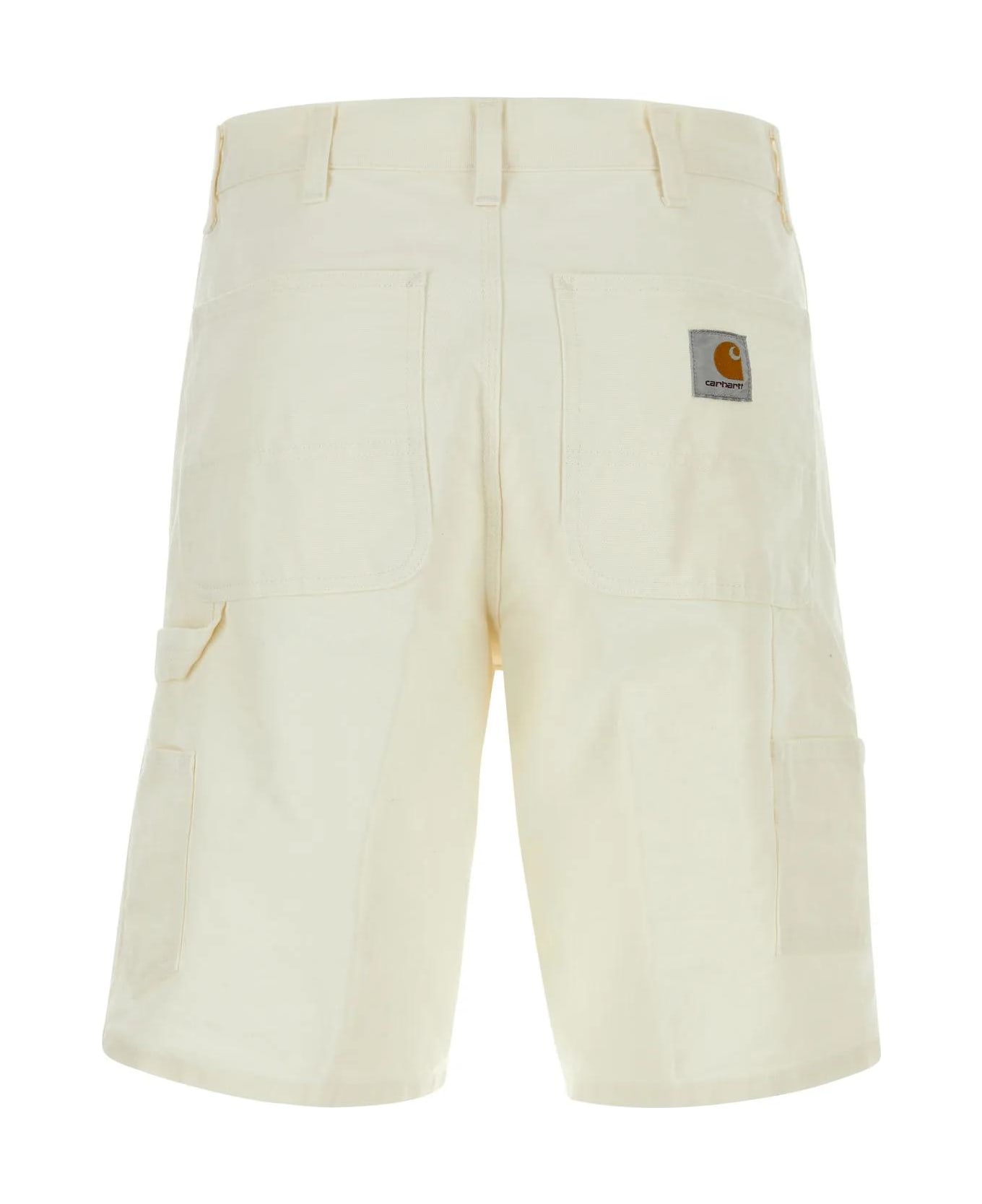 Carhartt White Cotton Single Knee Short - WHITE