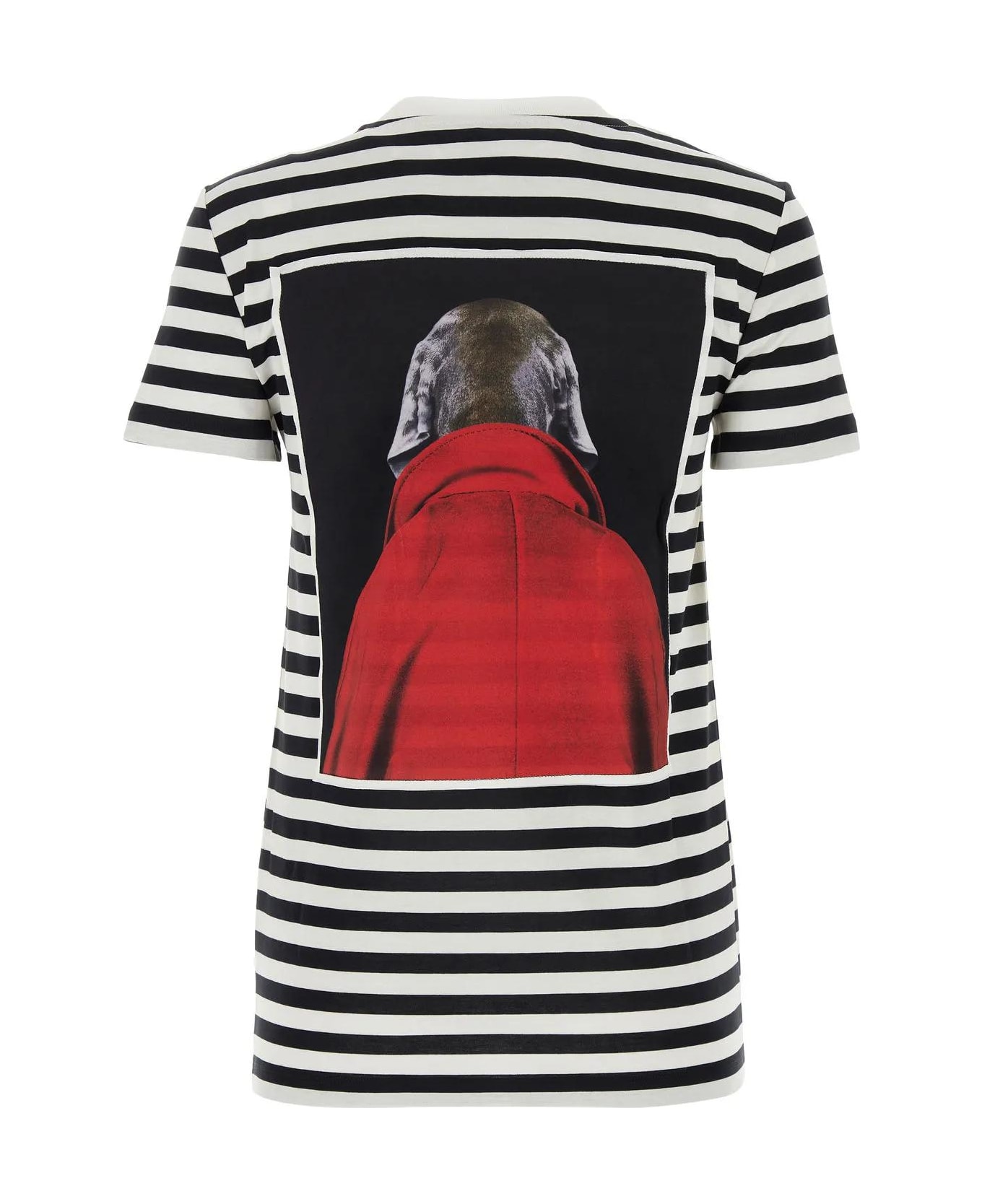 Max Mara Printed Cotton Rosso T-shirt - Bianco/nero