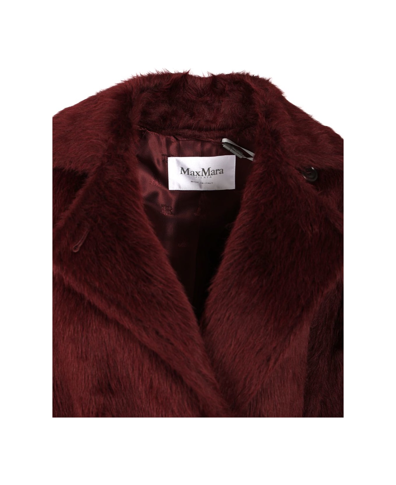 Max Mara Long Coat In Alpaca And Wool - RED