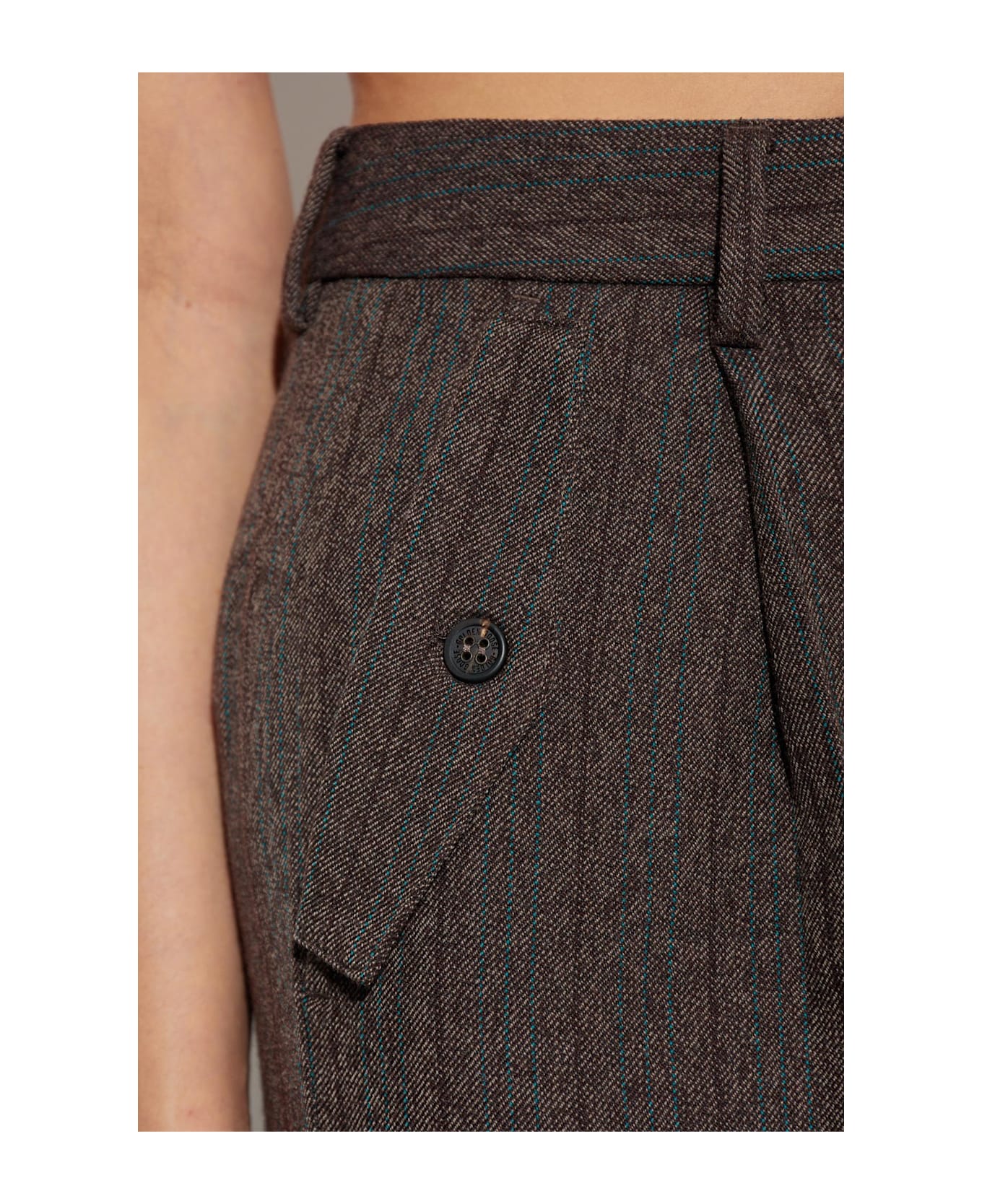 Golden Goose Creased Trousers - Brown ボトムス