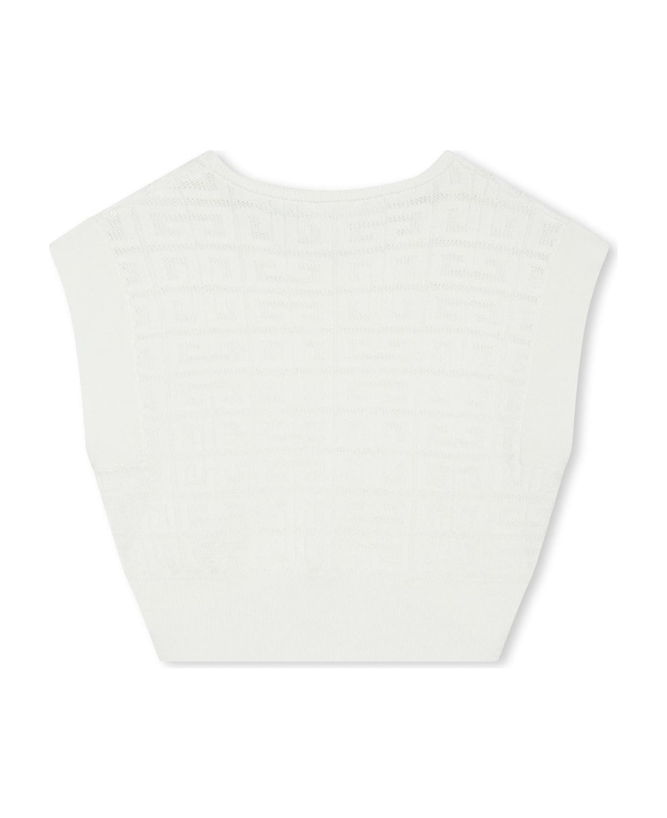 Givenchy Canotta Crop Con Logo 4g Jacquard - White ニットウェア＆スウェットシャツ