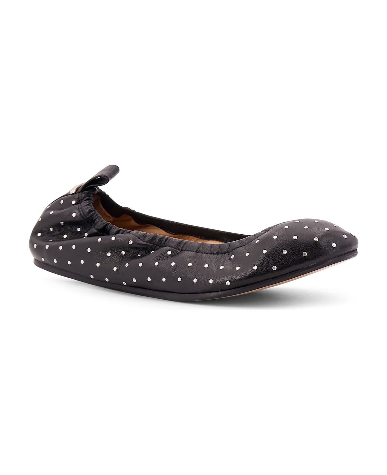 Isabel Marant Leather Ballerinas With Stud Detail - Black