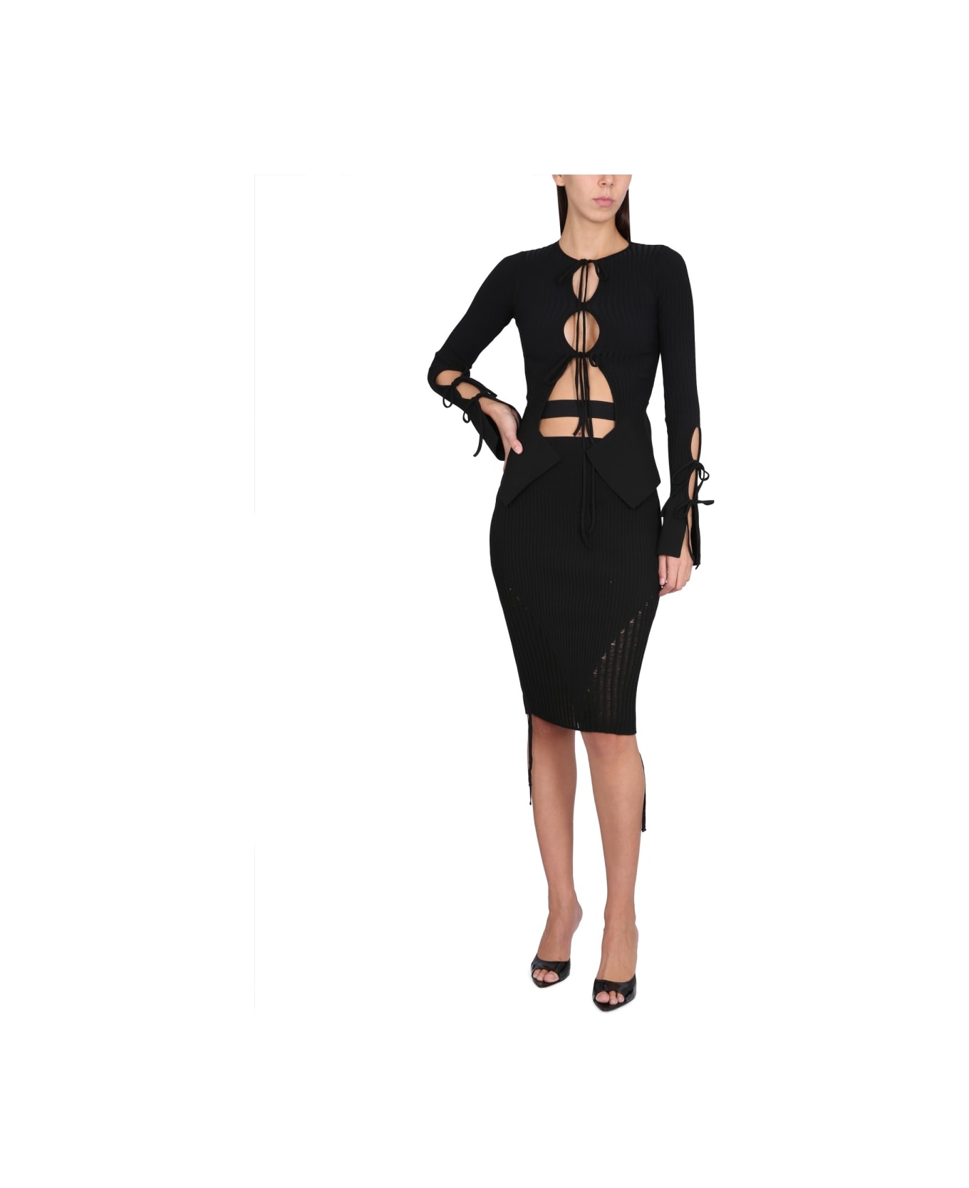 ANDREĀDAMO Midi Skirt - BLACK