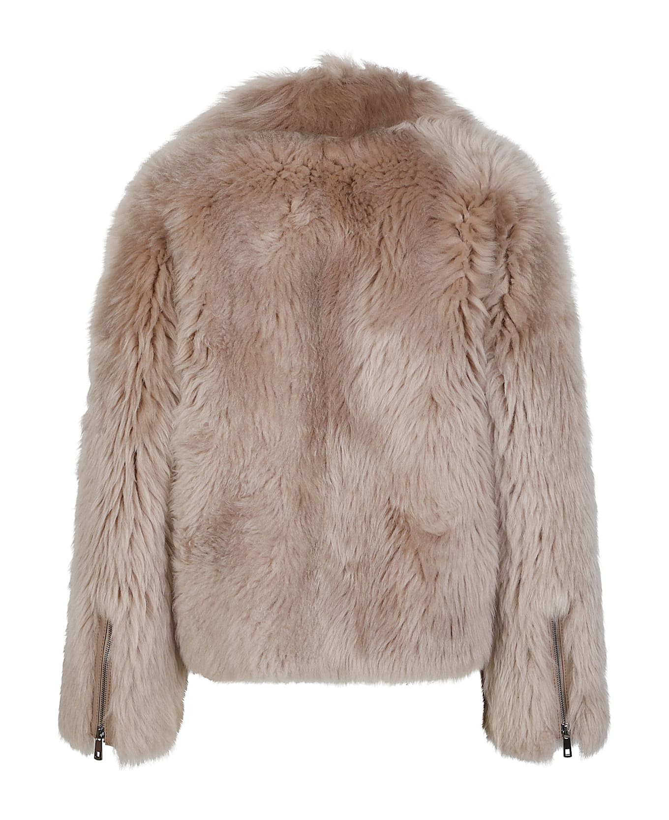 Desa 1972 Shearling High Collar Jacket - Almond