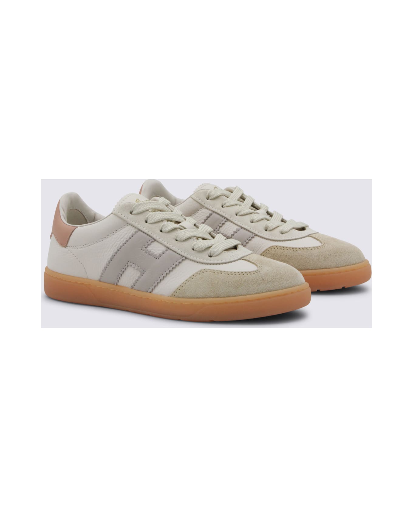 Hogan White Leather Cool Sneakers - BIANCO/GRIGIO/NEBBIA