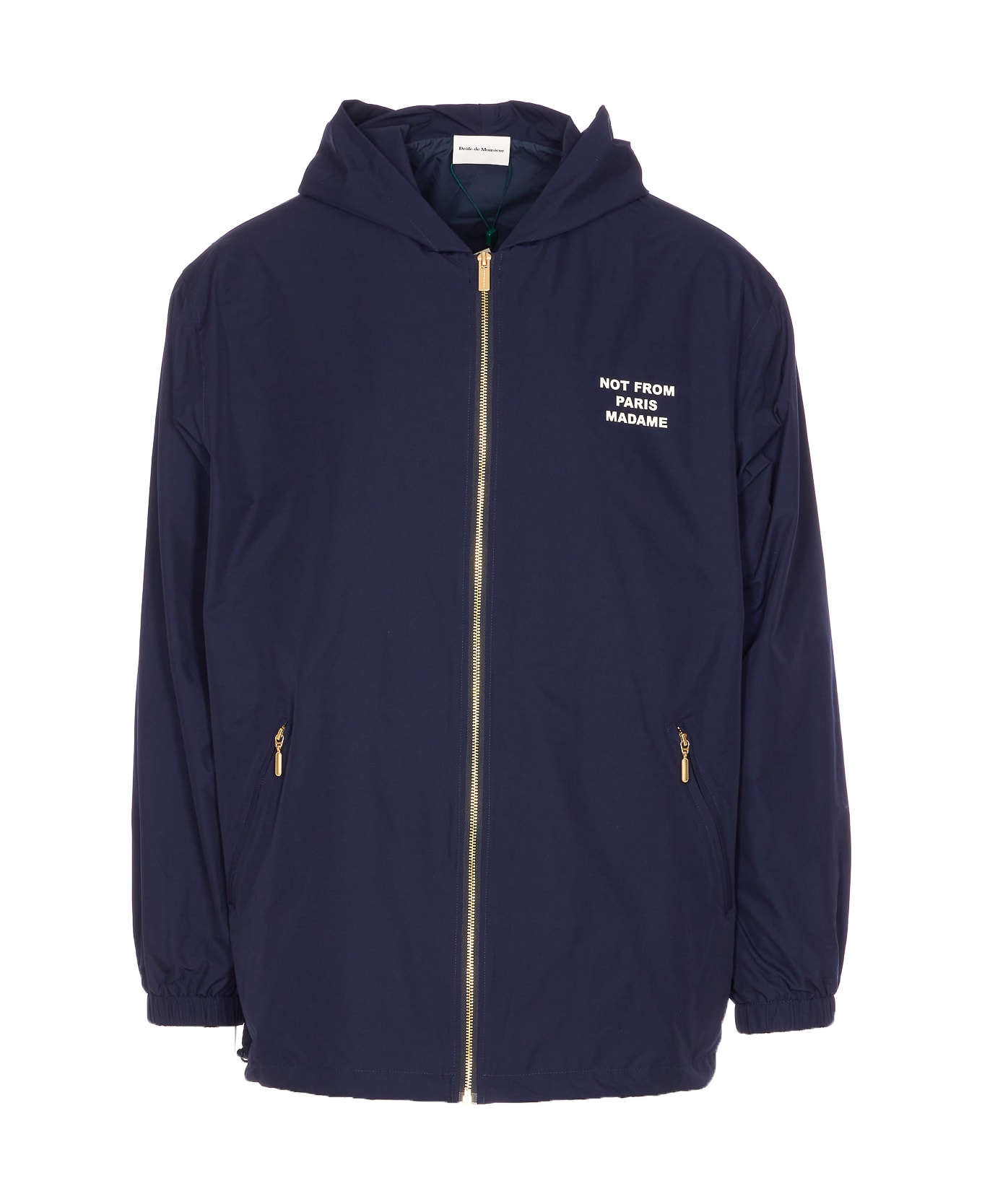 Drôle de Monsieur La Veste Capuche Slogan Jacket - Blue