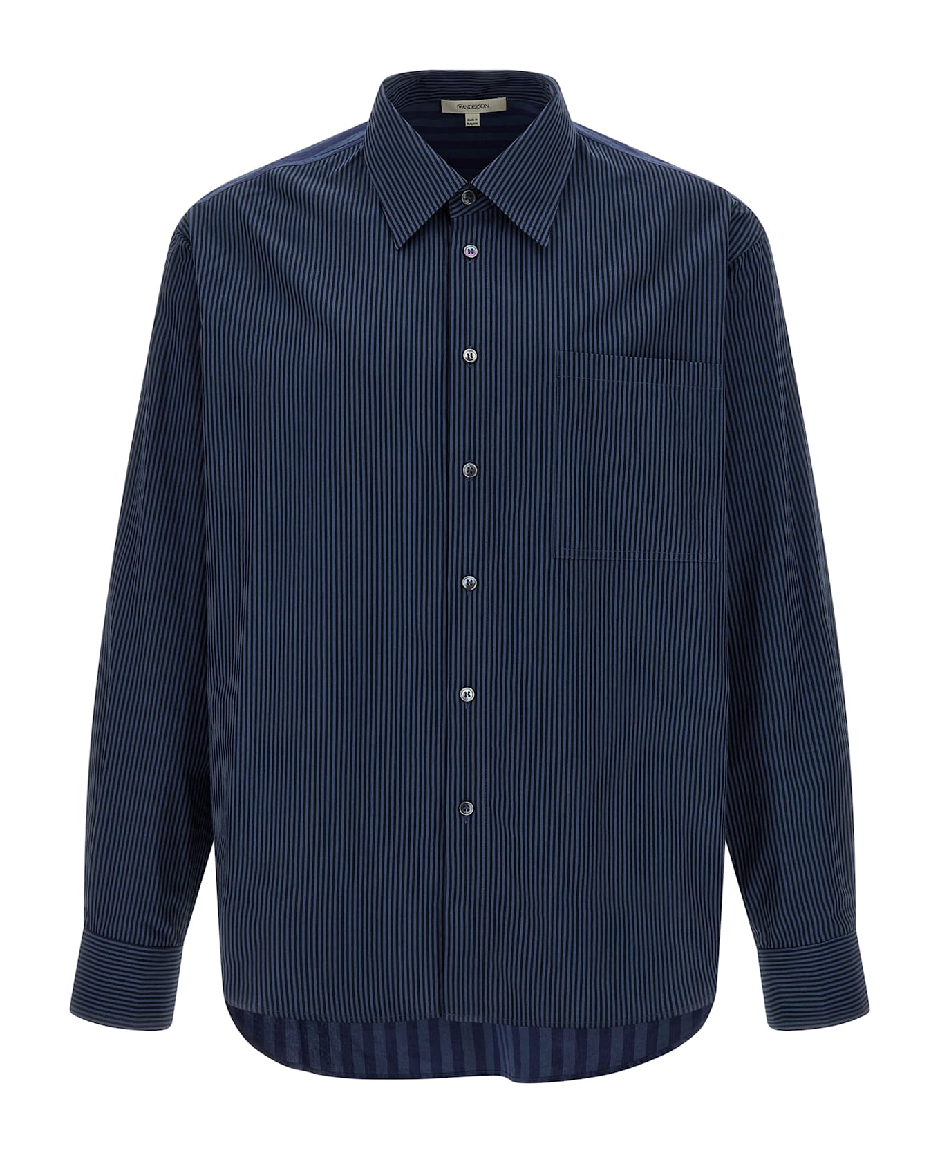 J.W. Anderson 
patchword Striped
 Shirt - Blue