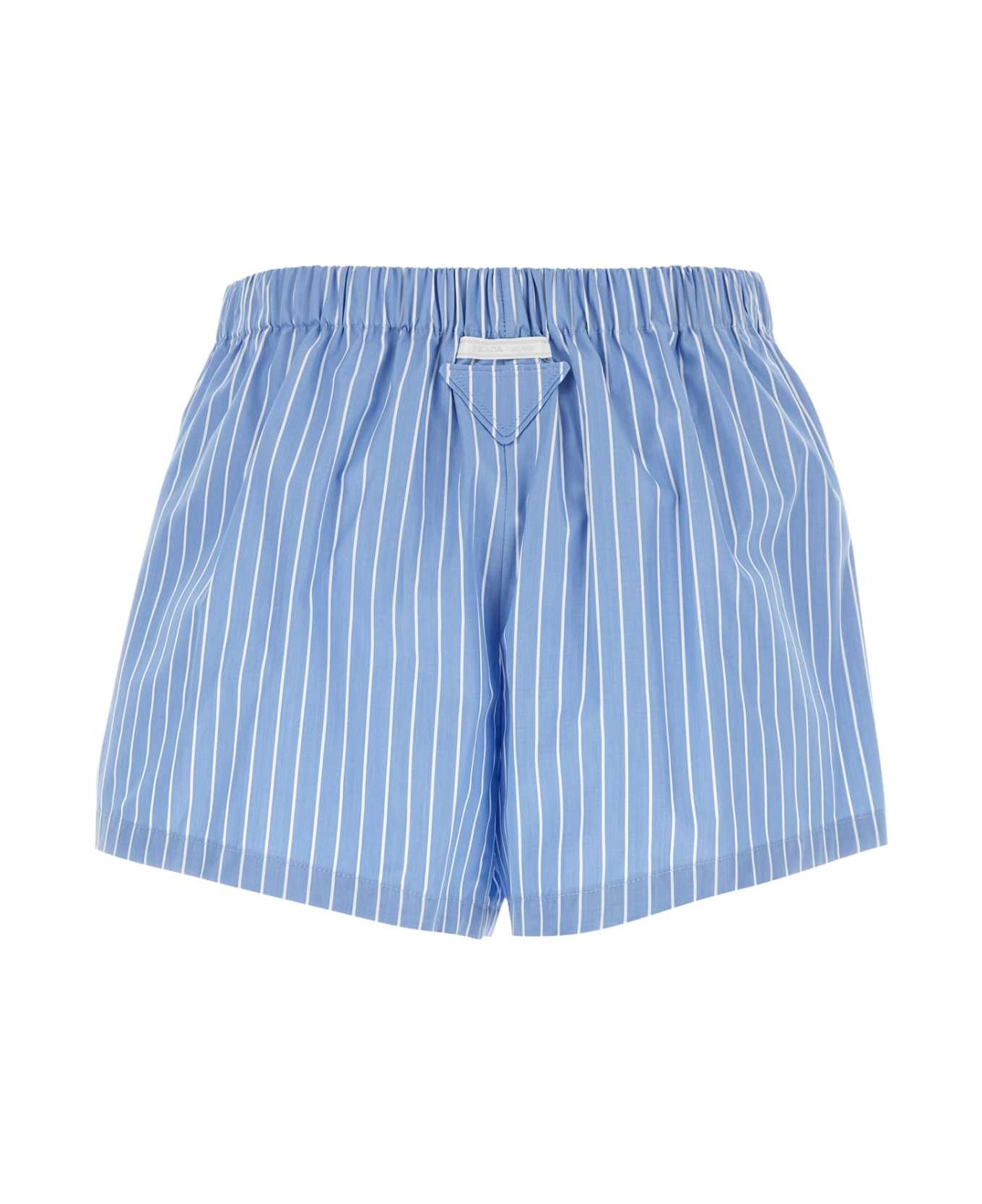Prada Embroidered Poplin Shorts | italist