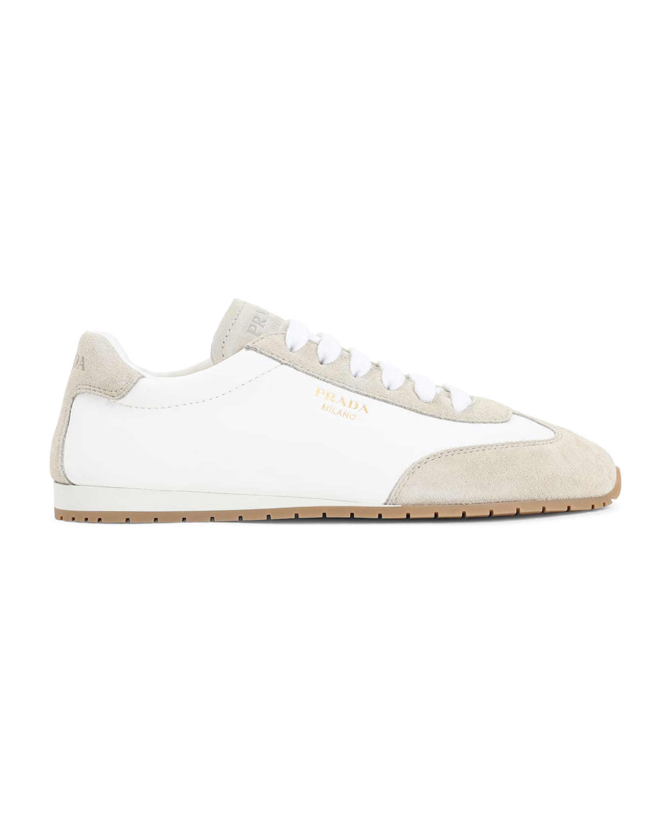 Prada Calf Leather Sneakers - Rg Avorio Pomice