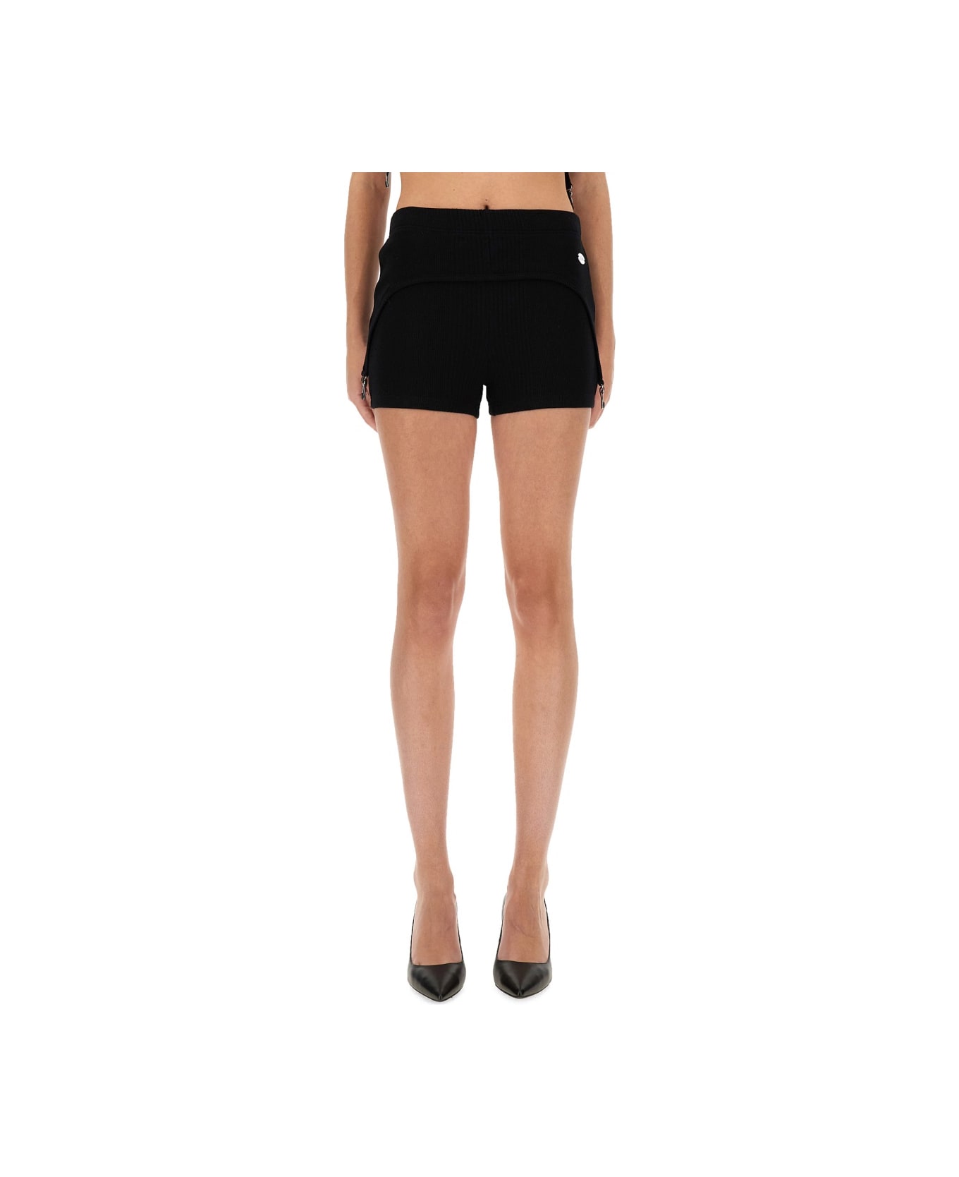 Jean Paul Gaultier Mini Shorts "the Garter" - BLACK