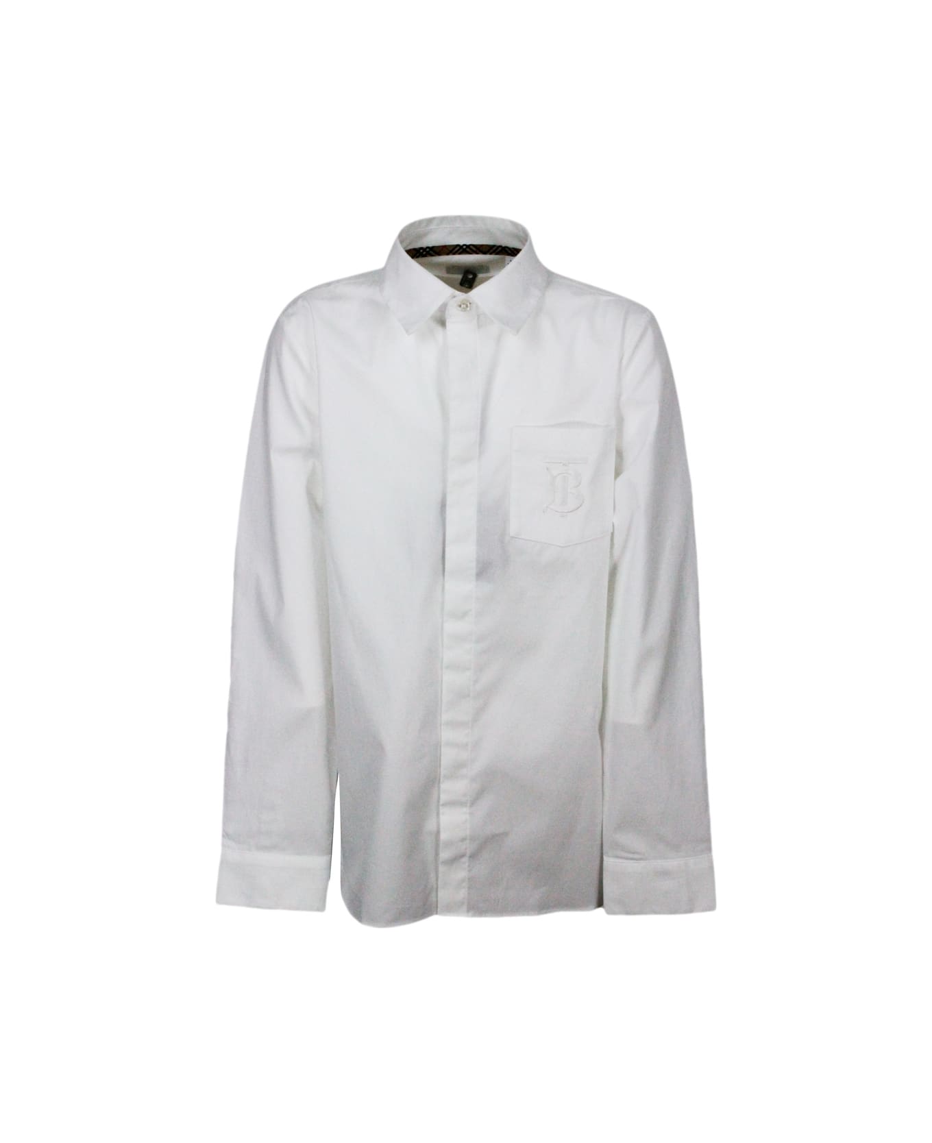 Burberry Long-sleeved Cotton Shirt - White