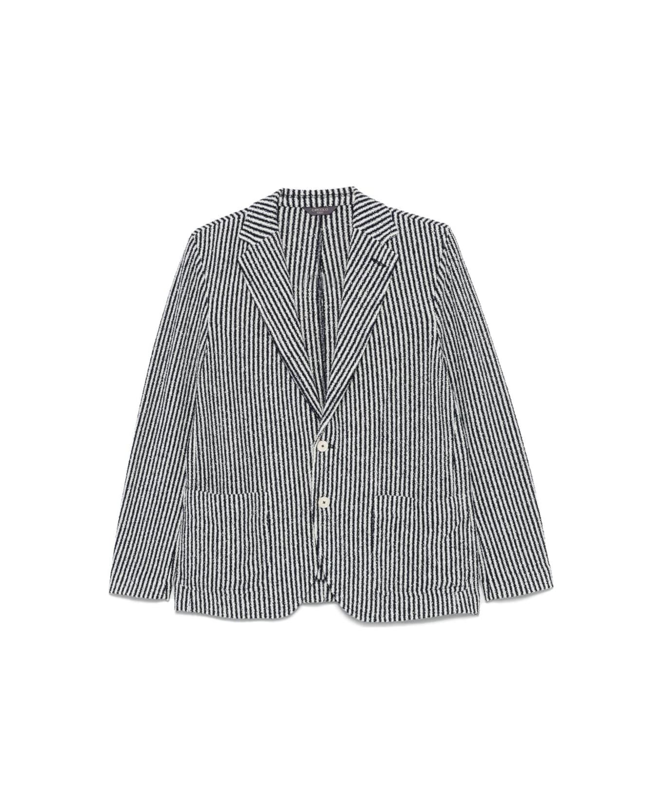 Circolo 1901 Striped Cotton Jacket - Blue