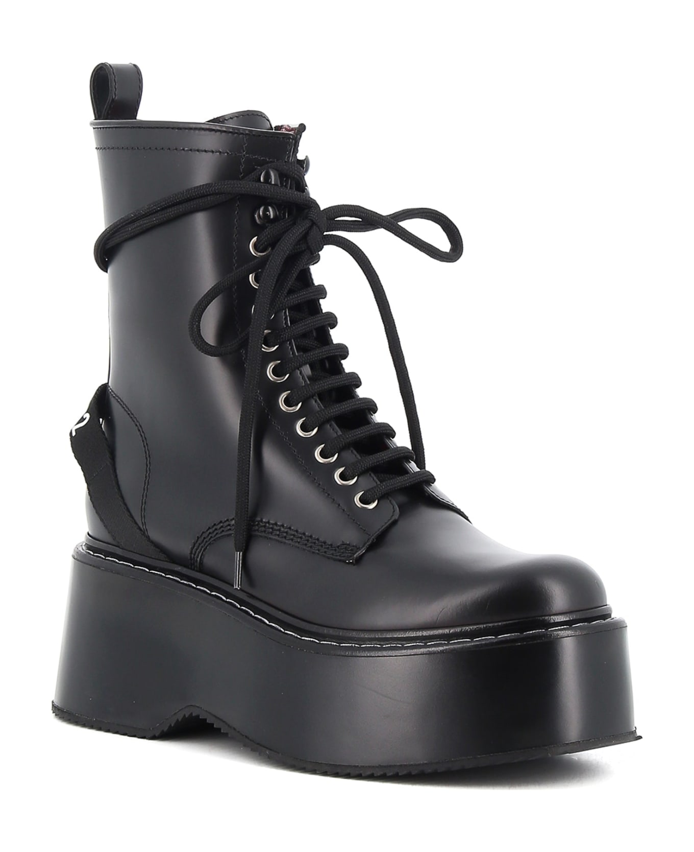 Dsquared2 Lace Up Leather Boots - Black