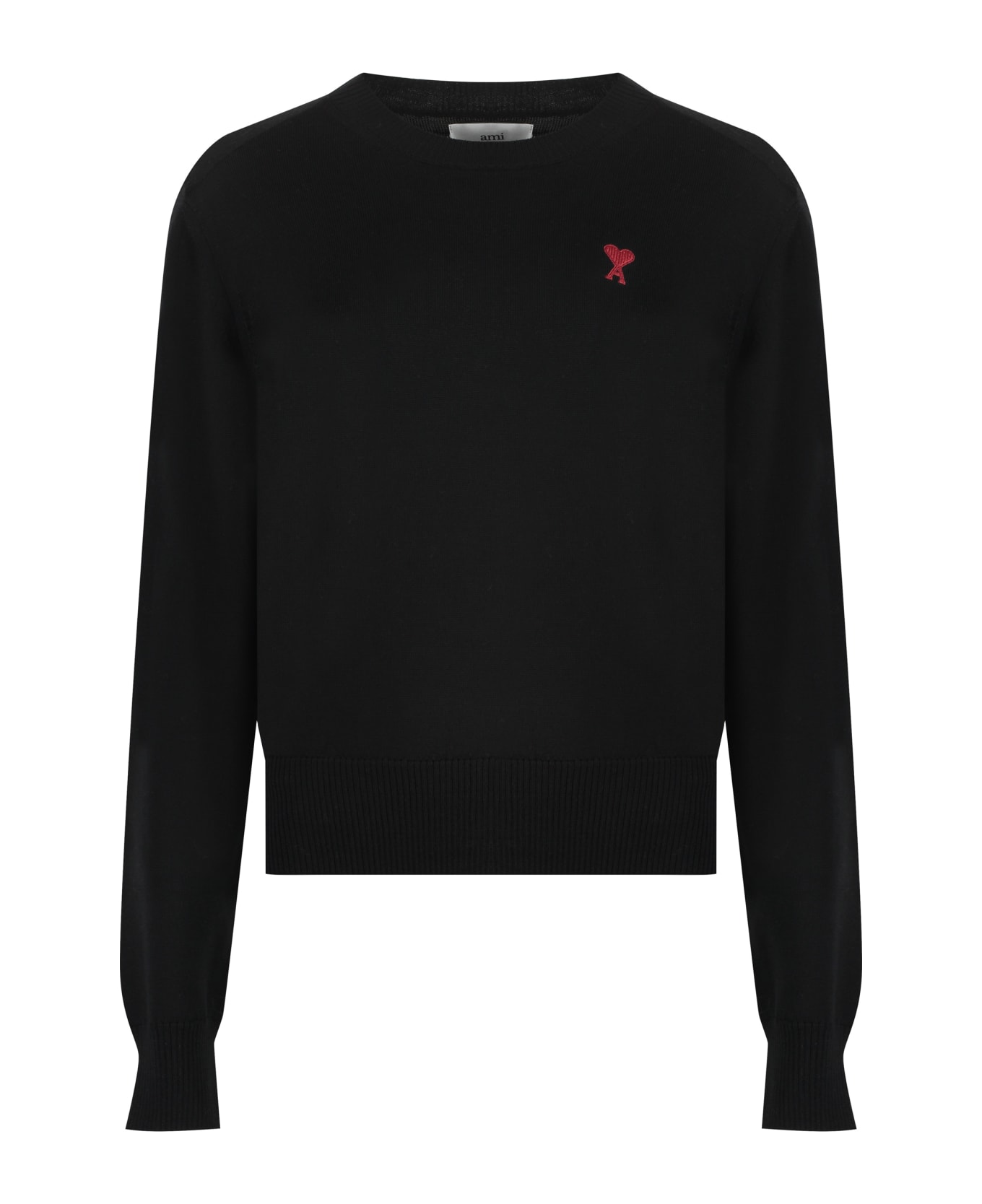 Ami Alexandre Mattiussi Merino Wool Crew-neck Sweater - black ニットウェア