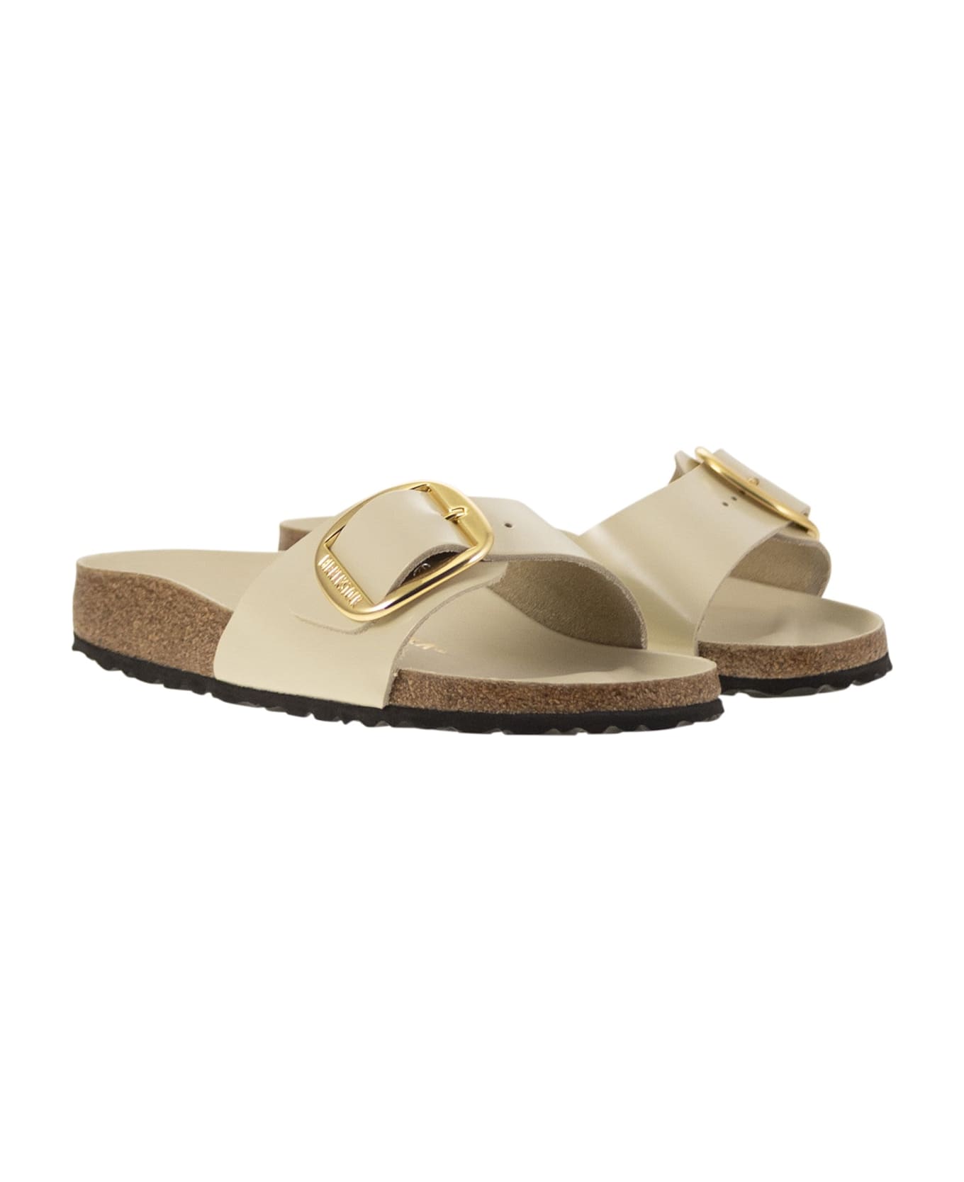 Birkenstock Madrid Big Buckle - Flat Sandal - Ecru