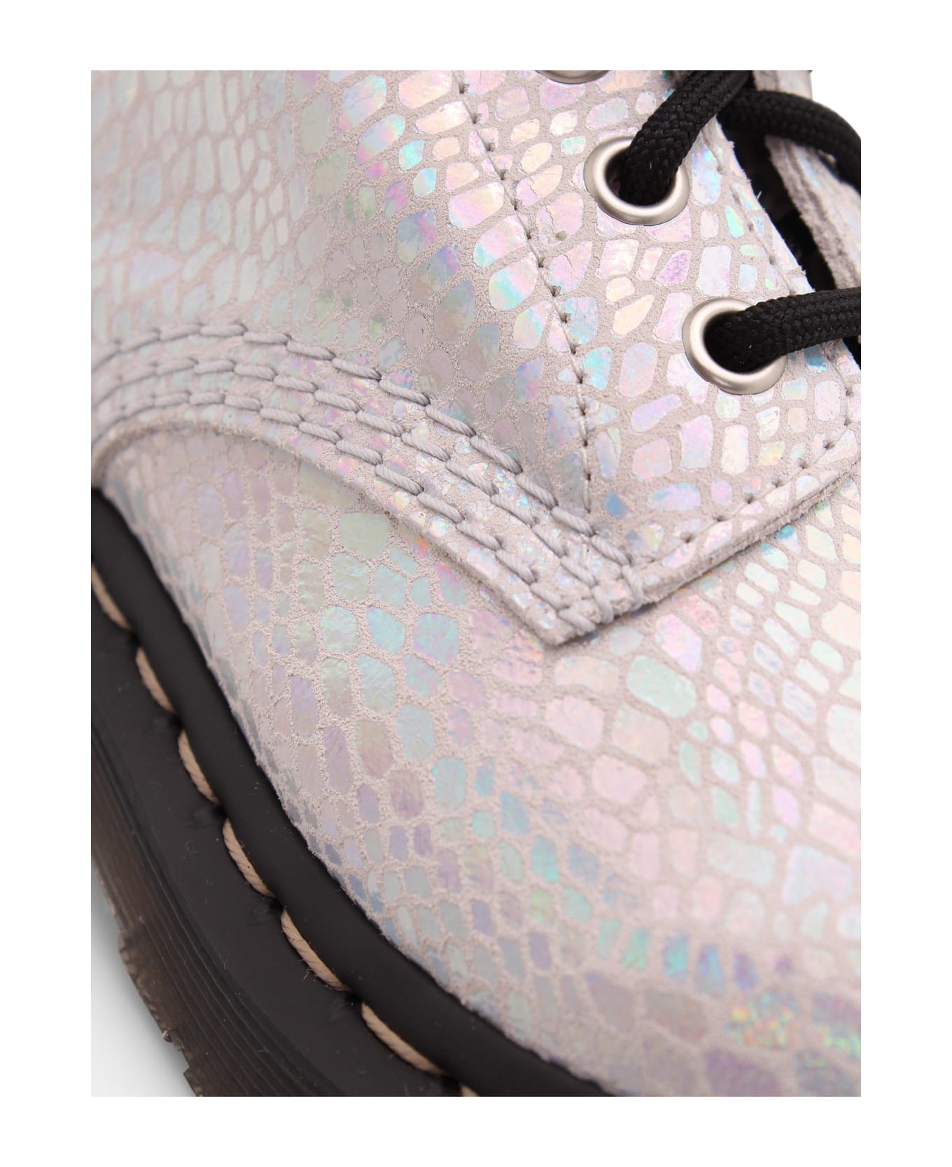 Dr. Martens Leather Boots - Metallic White