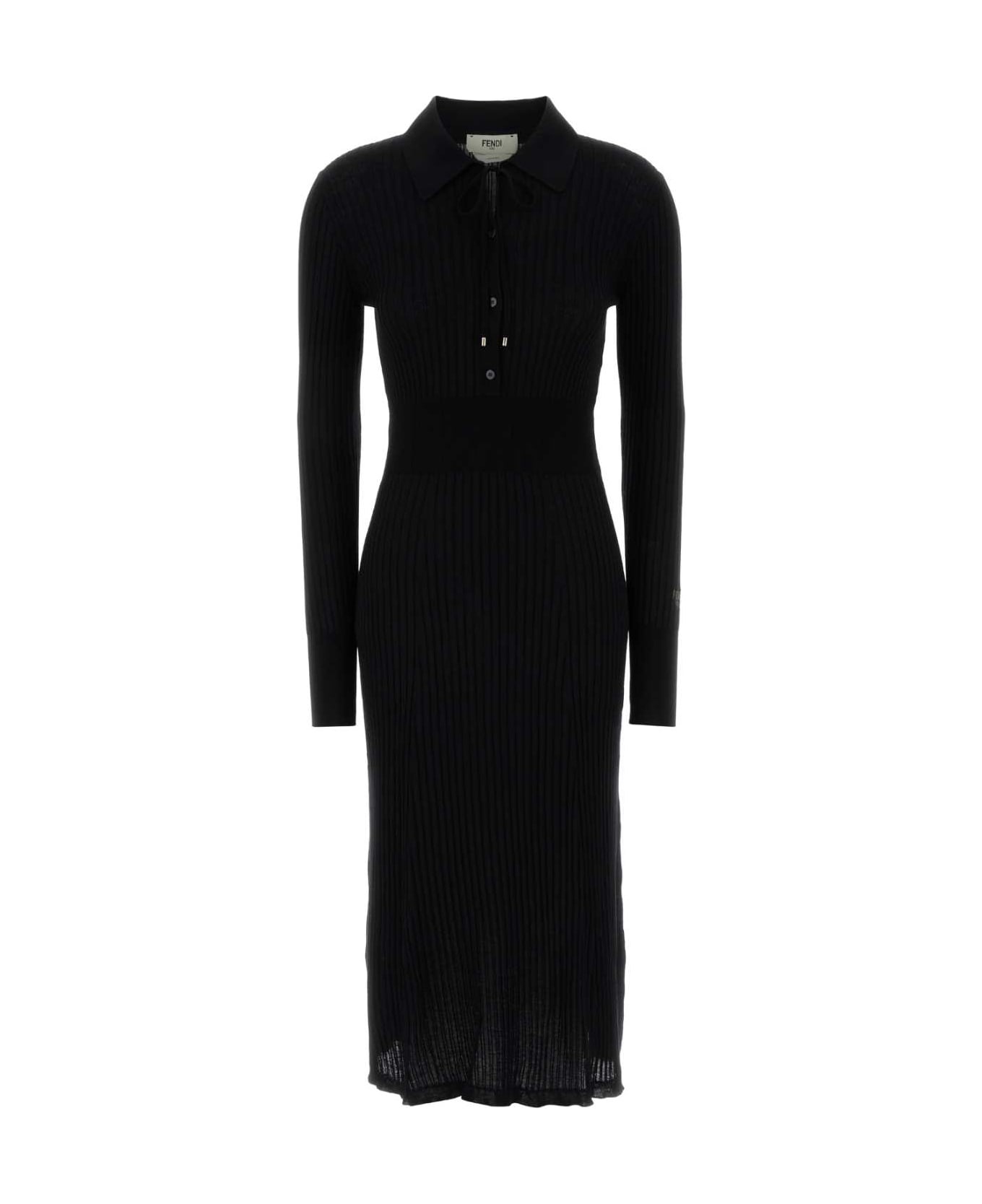 Fendi Black Wool Dress - Black