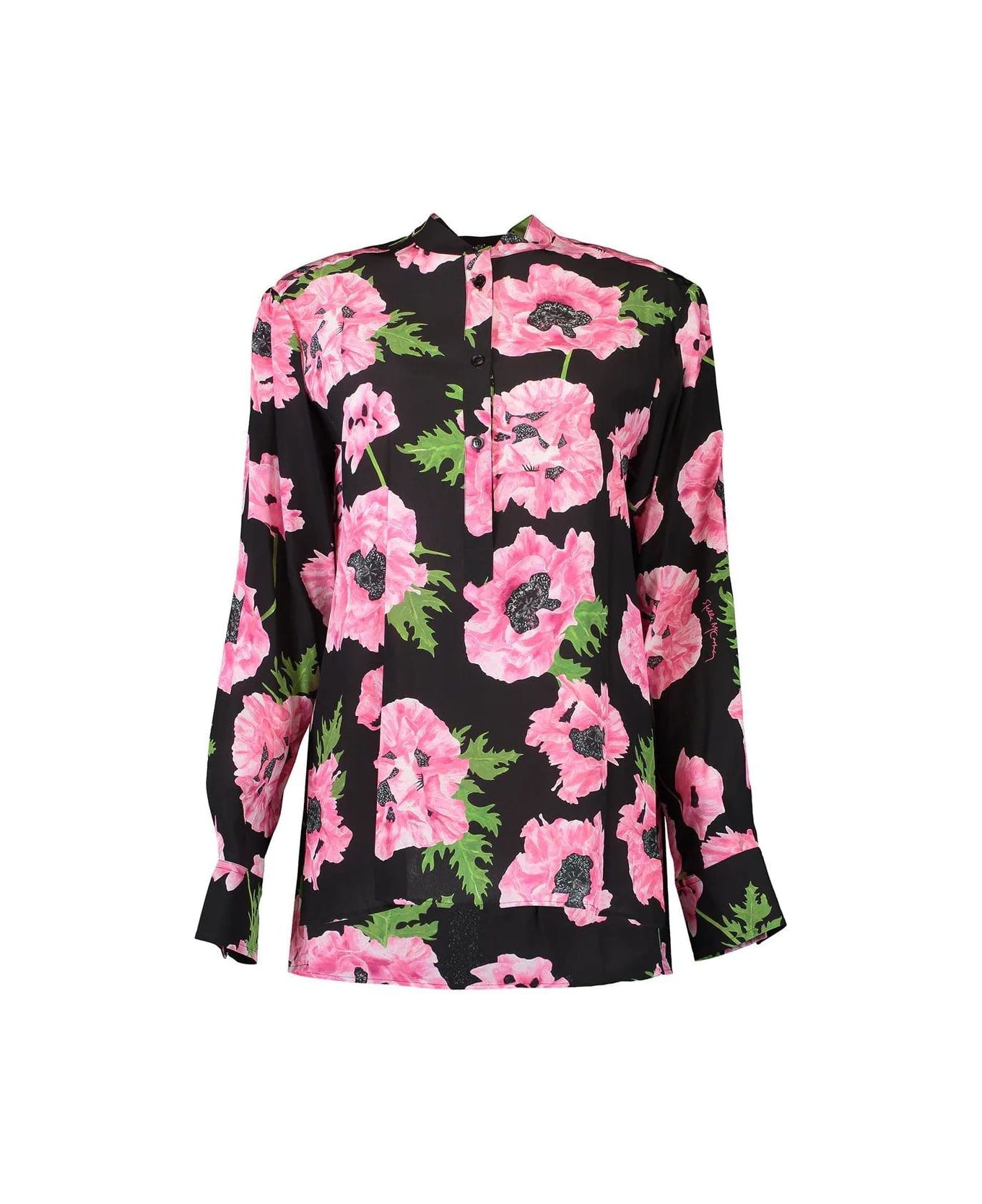 Stella McCartney Poppy-printed Long Sleeved Shirt - PINK/BLACK