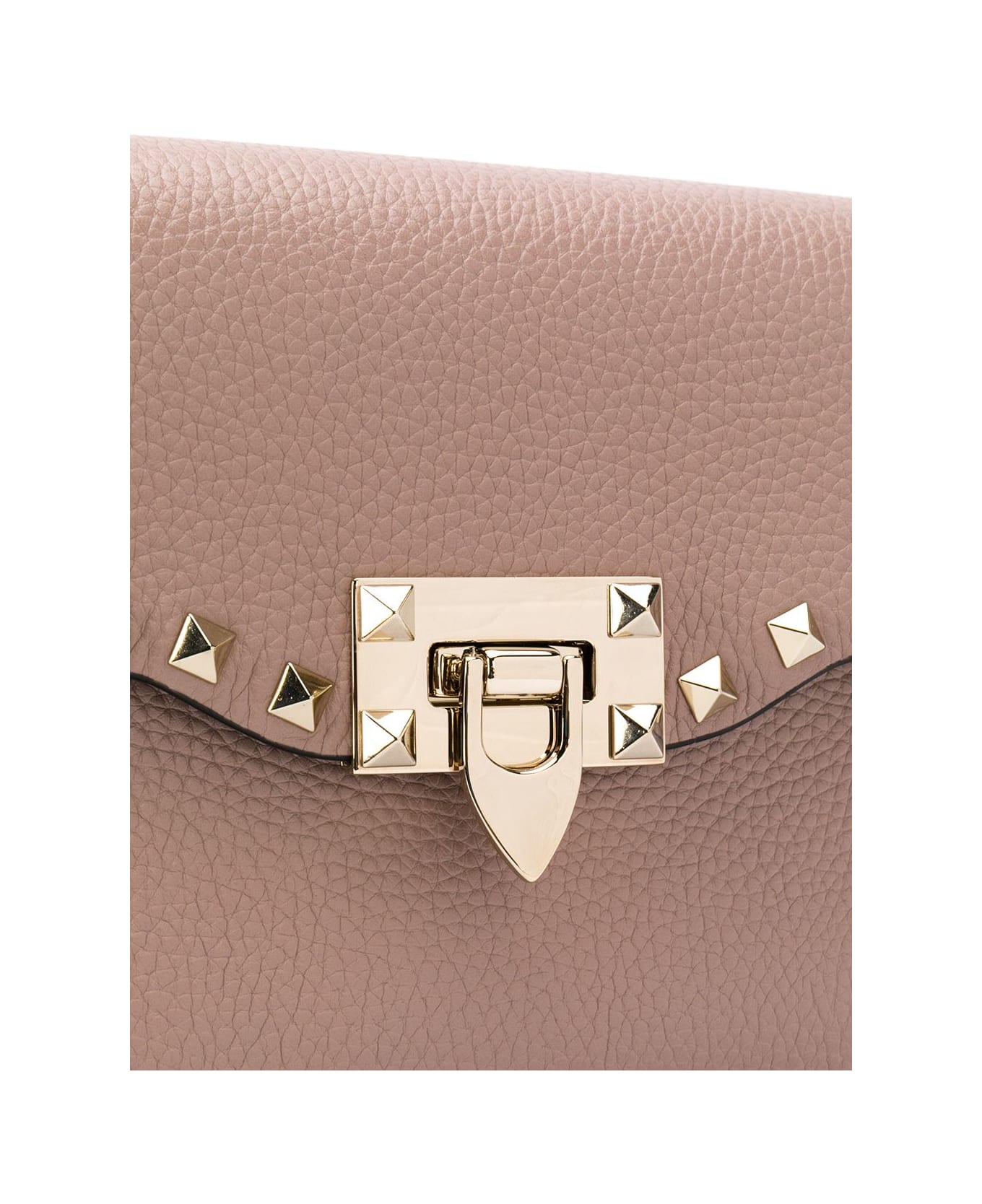 Valentino Garavani Rockstud Small Leather Shoulder Bag - Powder