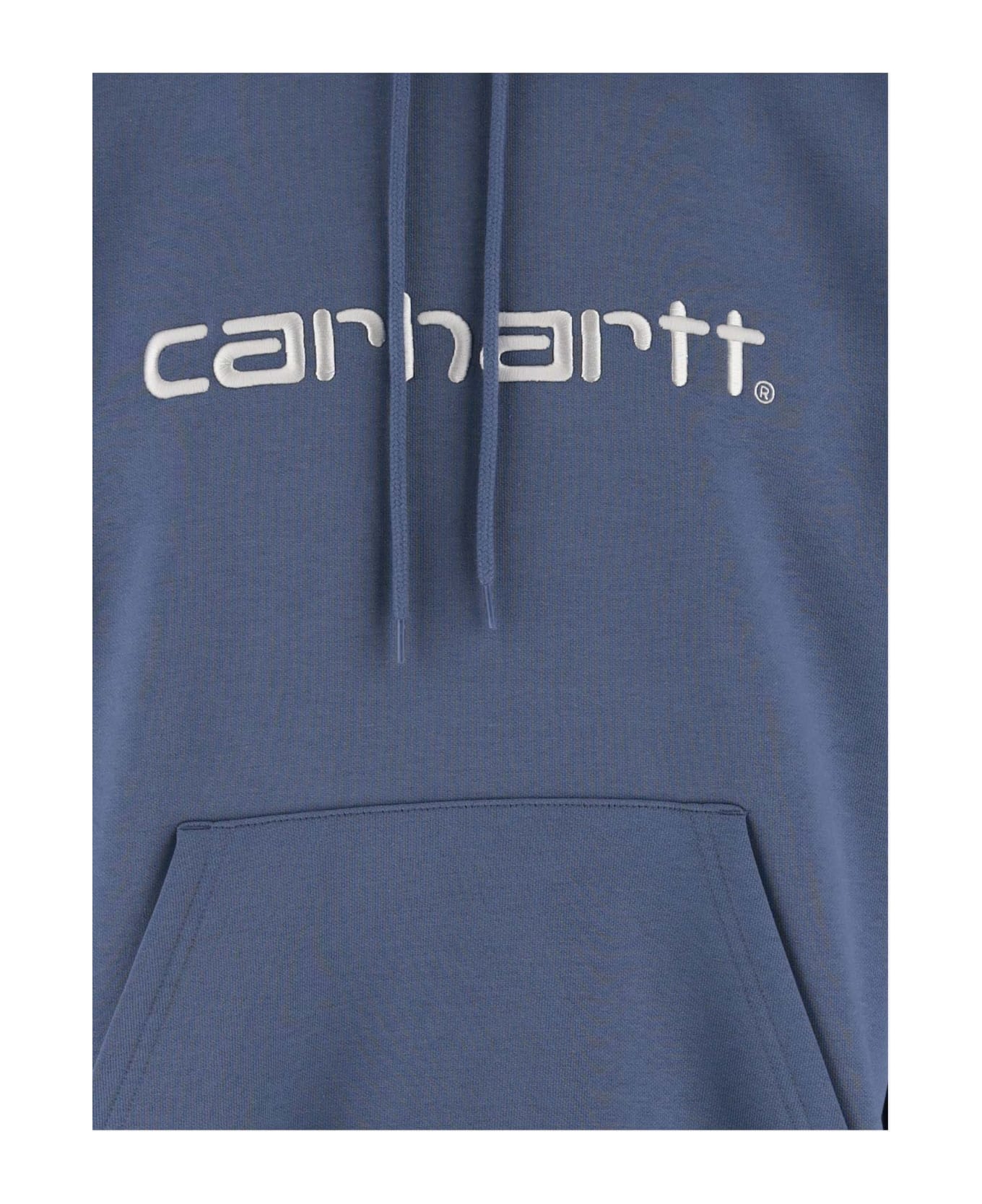Carhartt Logo Cotton Blend Hoodie - Blue フリース