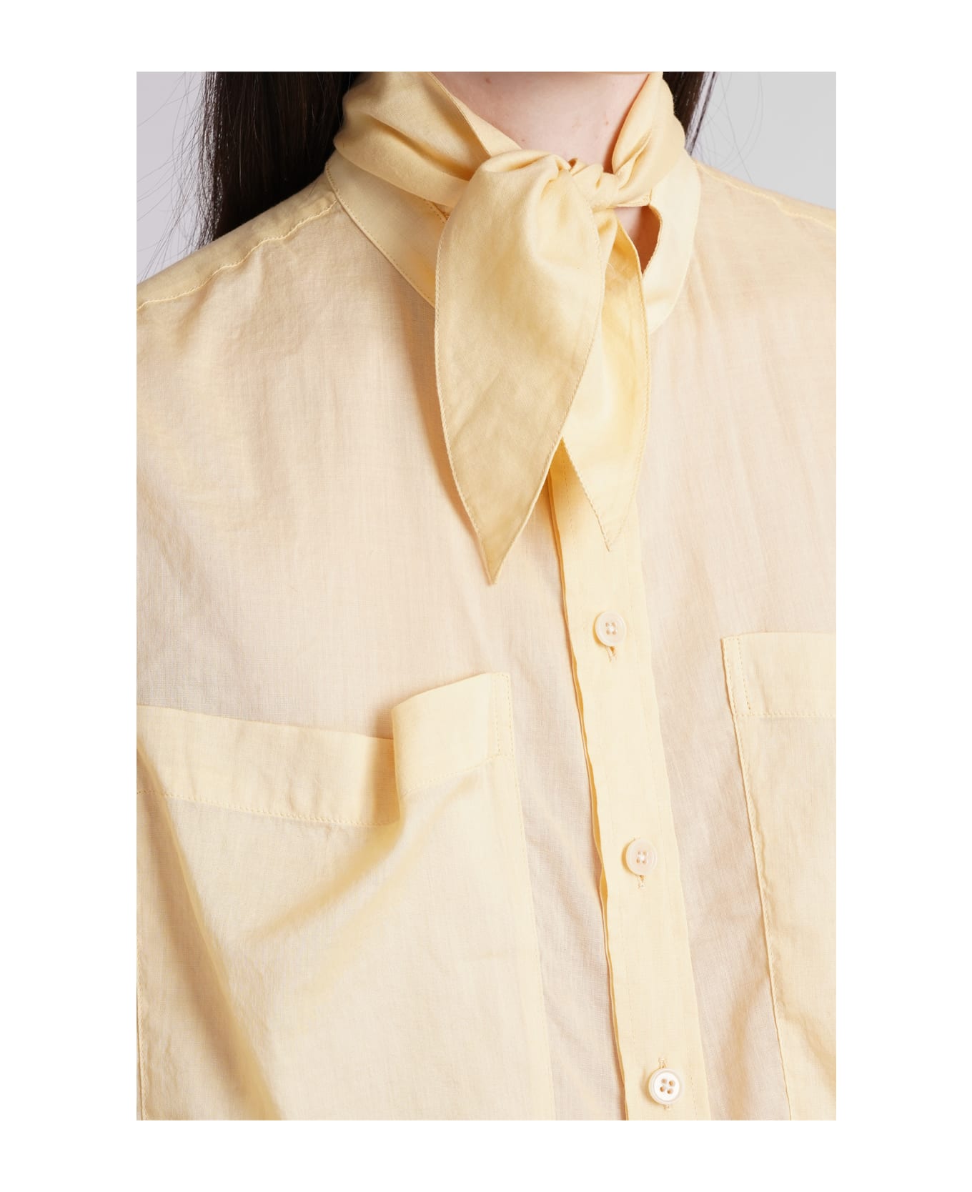 Lemaire Shirt In Yellow Cotton - Ice Apricot