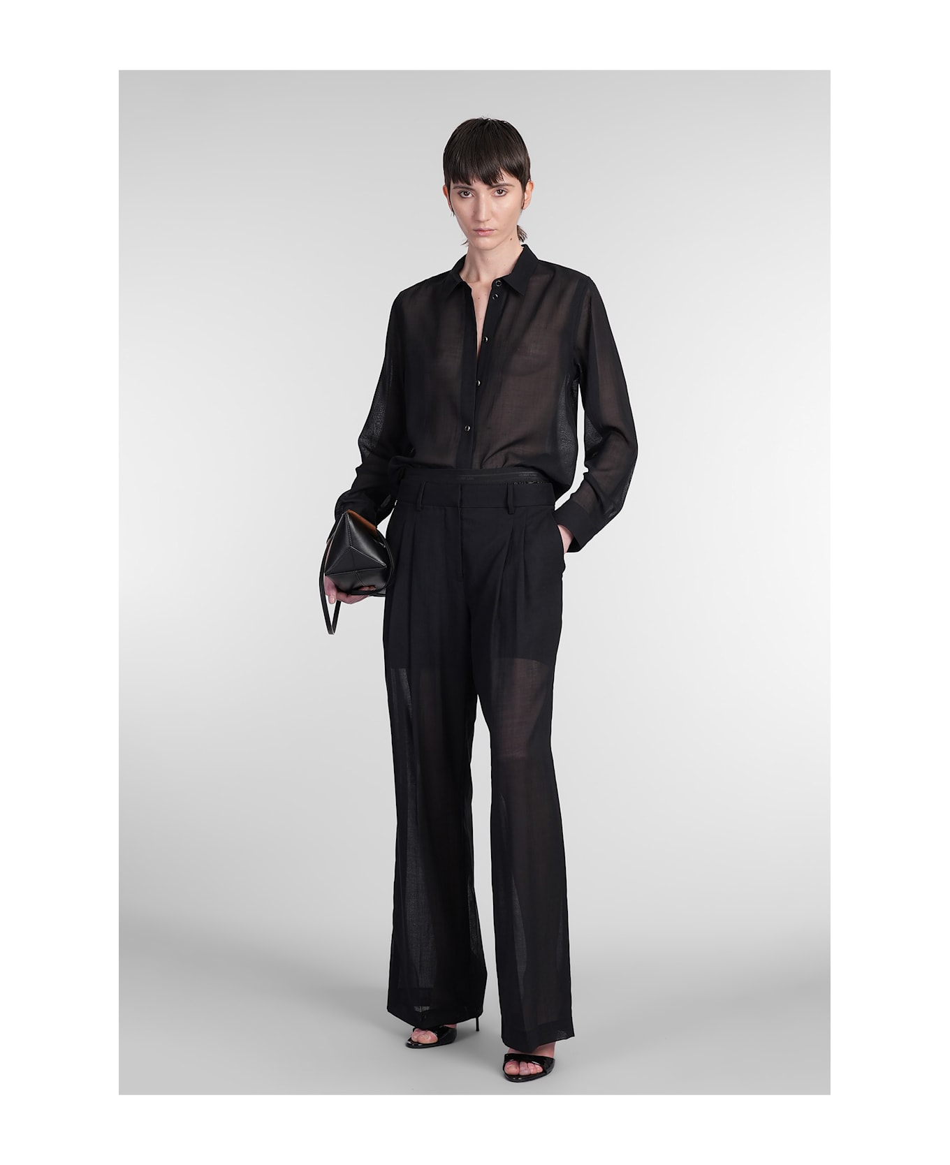 Helmut Lang Shirt In Black Wool - black