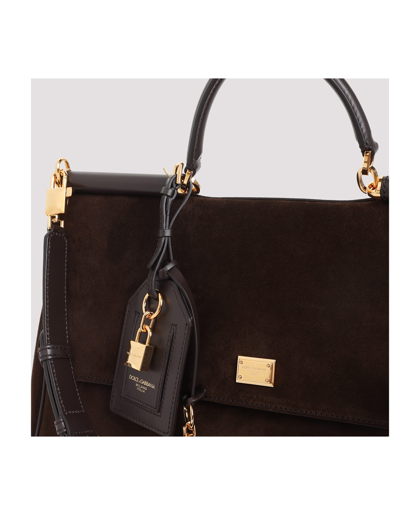 Dolce 
Gabbana Sicily Soft Suede Bag - Ebano Moro
