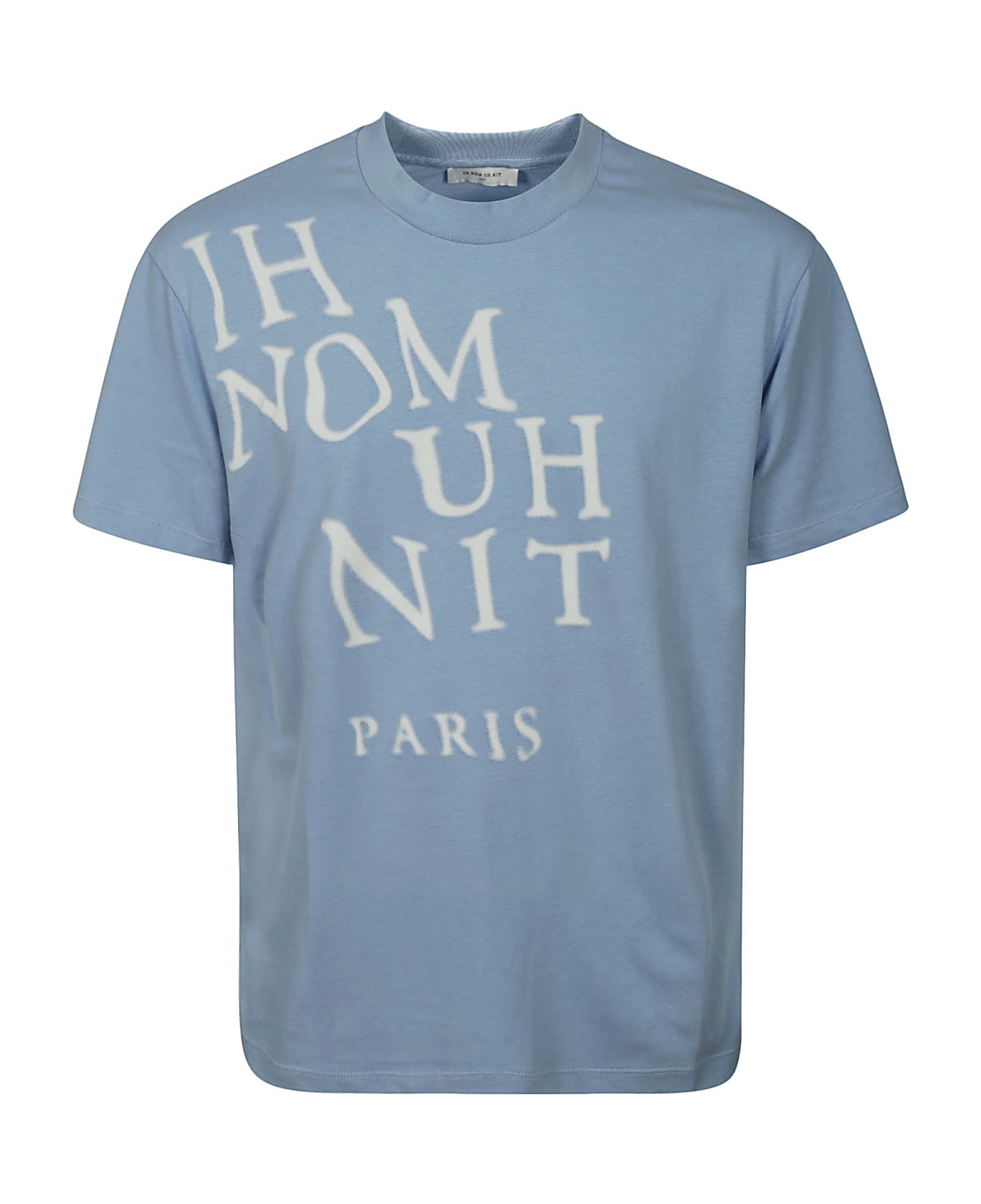 ih nom uh nit T-shirt Classic Fit With Logo Blurred - Sky Blue シャツ