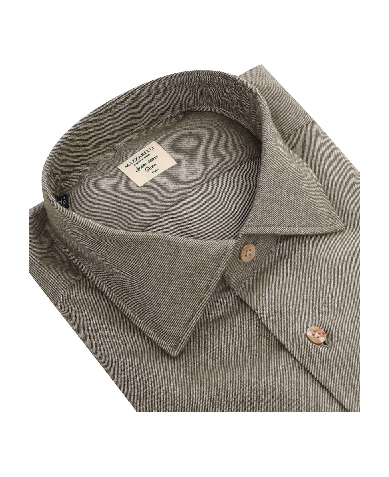 Mazzarelli Green Cotton Shirt - GREEN