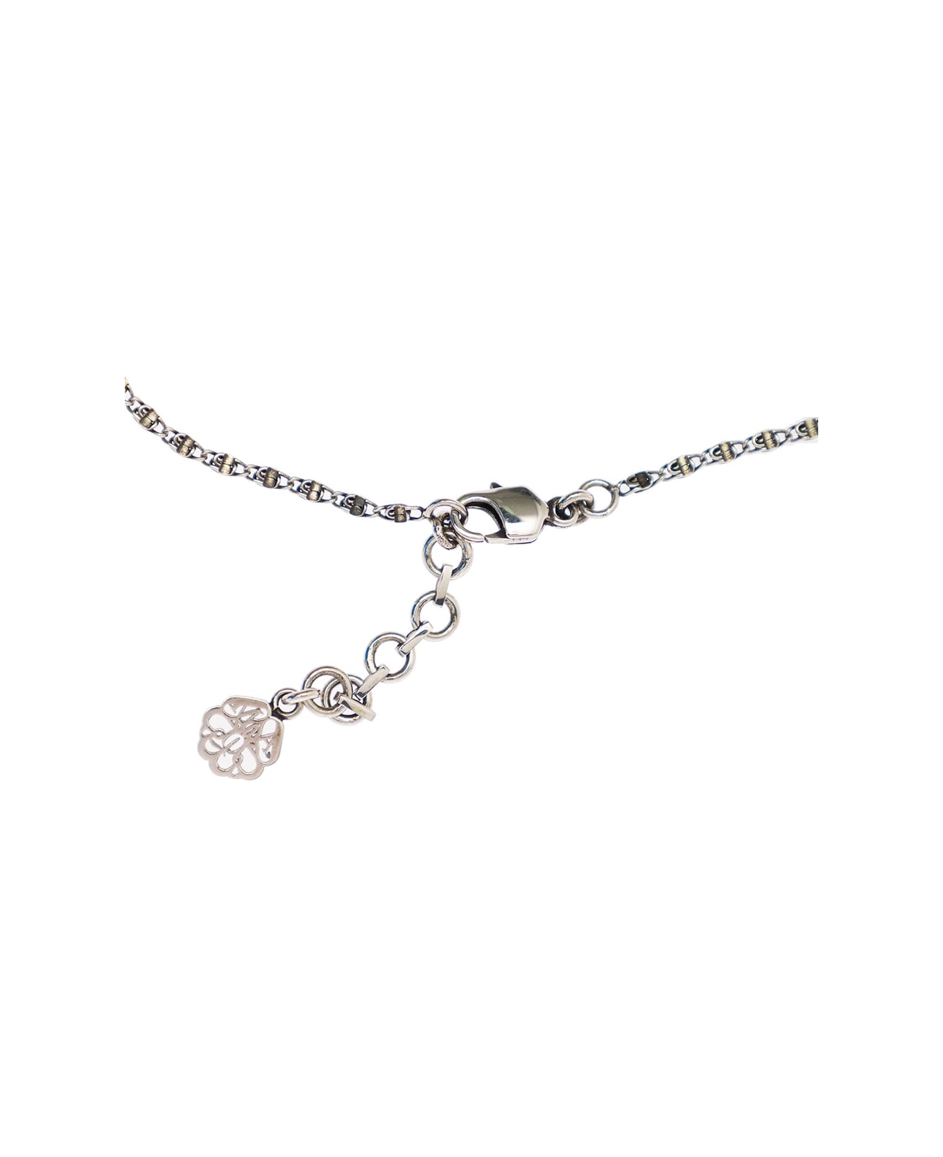 Alexander McQueen Woman's Brass Chain Necklace With Logo Pendant Detail - Metallic