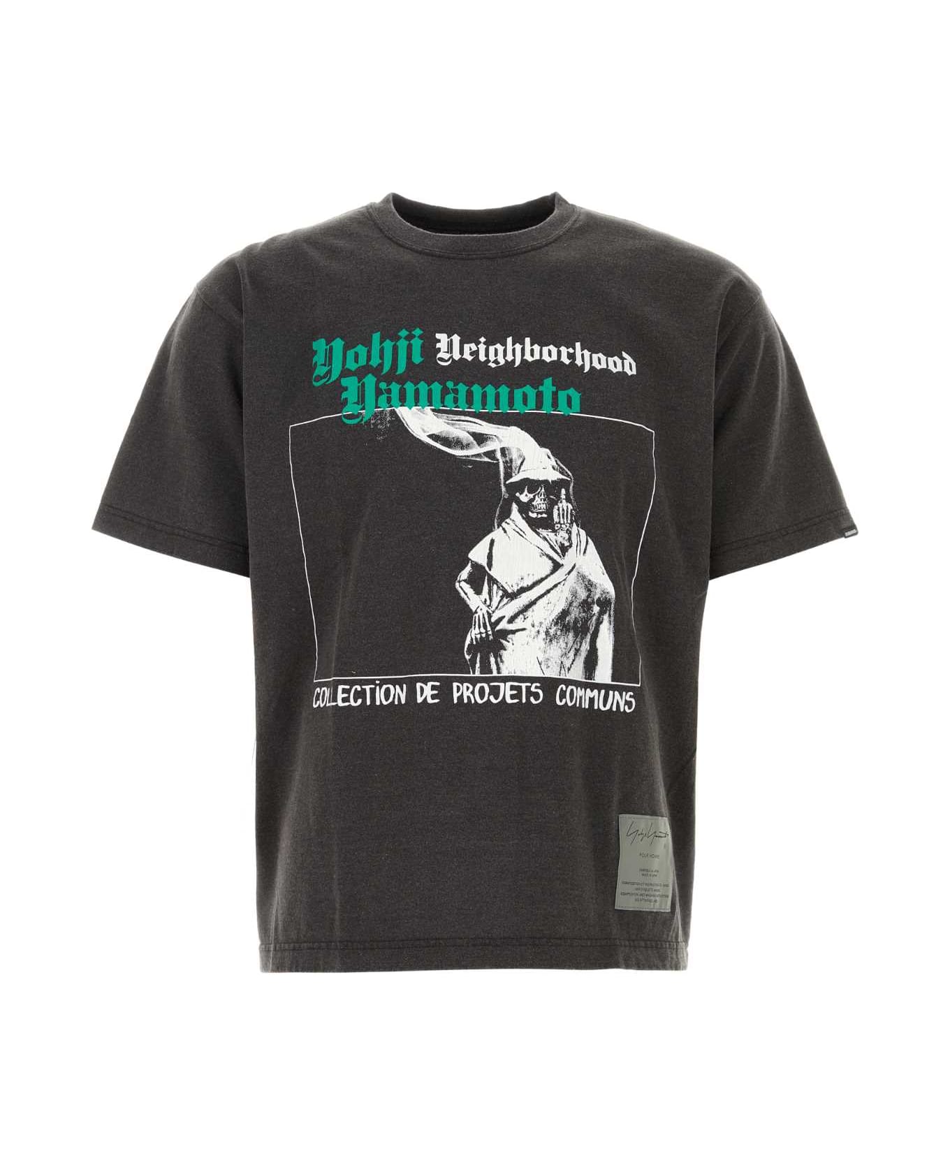 Yohji Yamamoto Dark Grey Cotton Yohji Yamamoto X Neighborhood T-shirt - BLACK