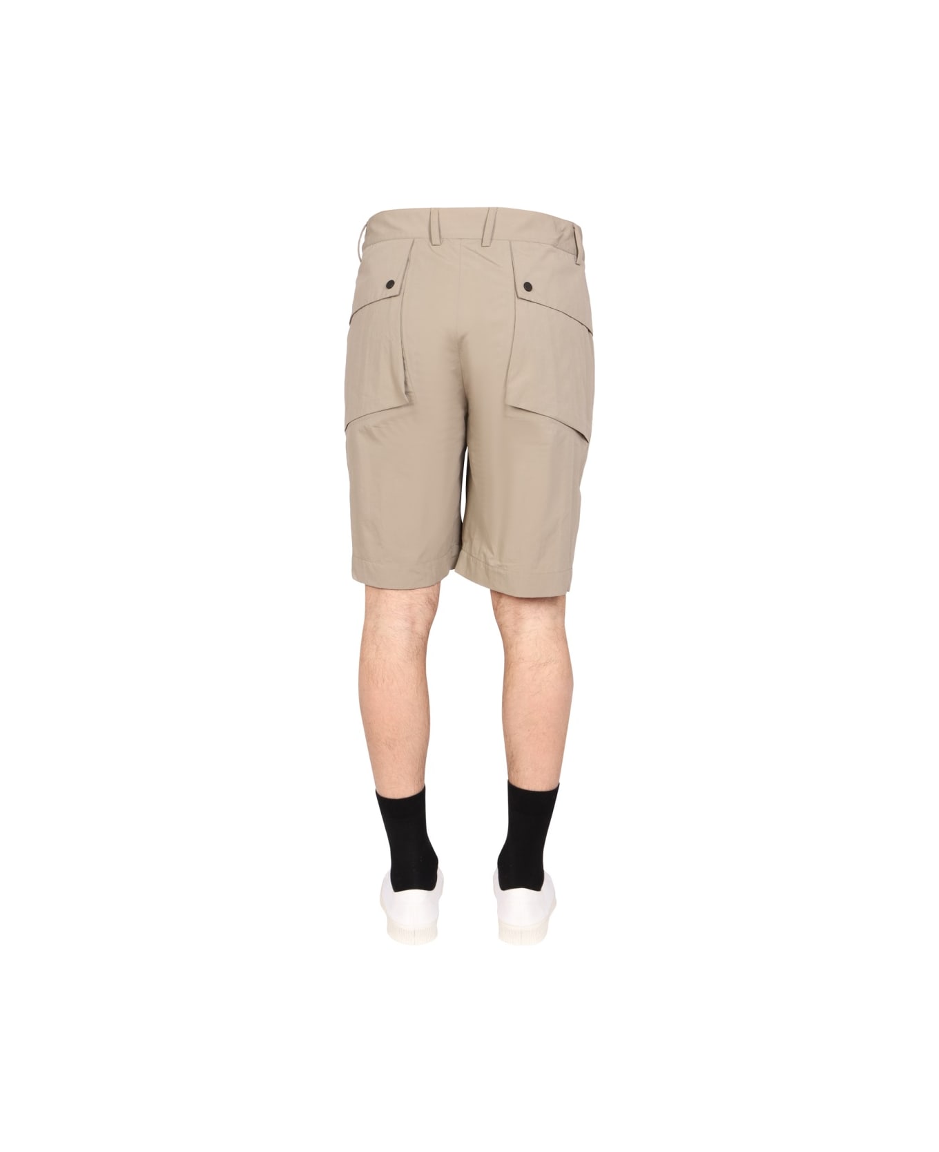 Monobi Poplin Bermuda Shorts - BEIGE