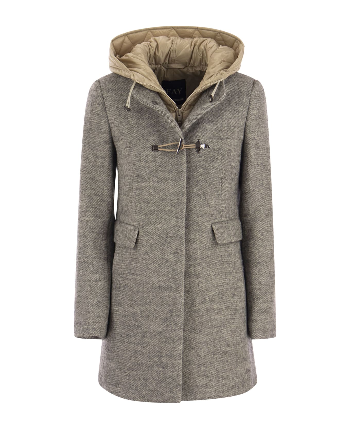 Fay Toggle - Wool-blend Coat With Hood - Grey コート