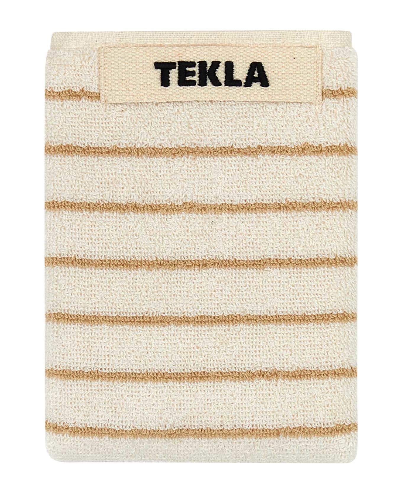 Tekla Embroidered Terry Washcloth - SIENNA STRIPES